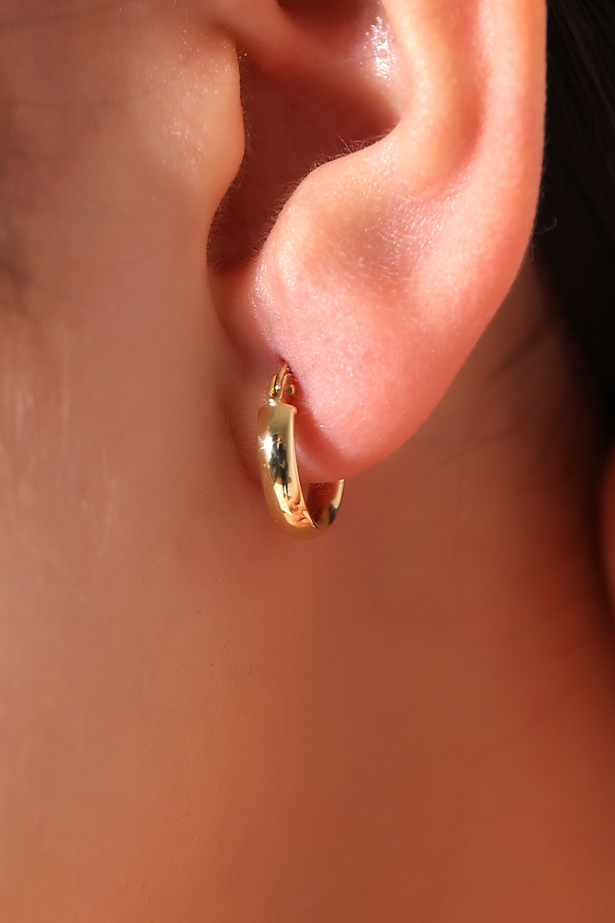 14 Ayar Altın Halka Küpe