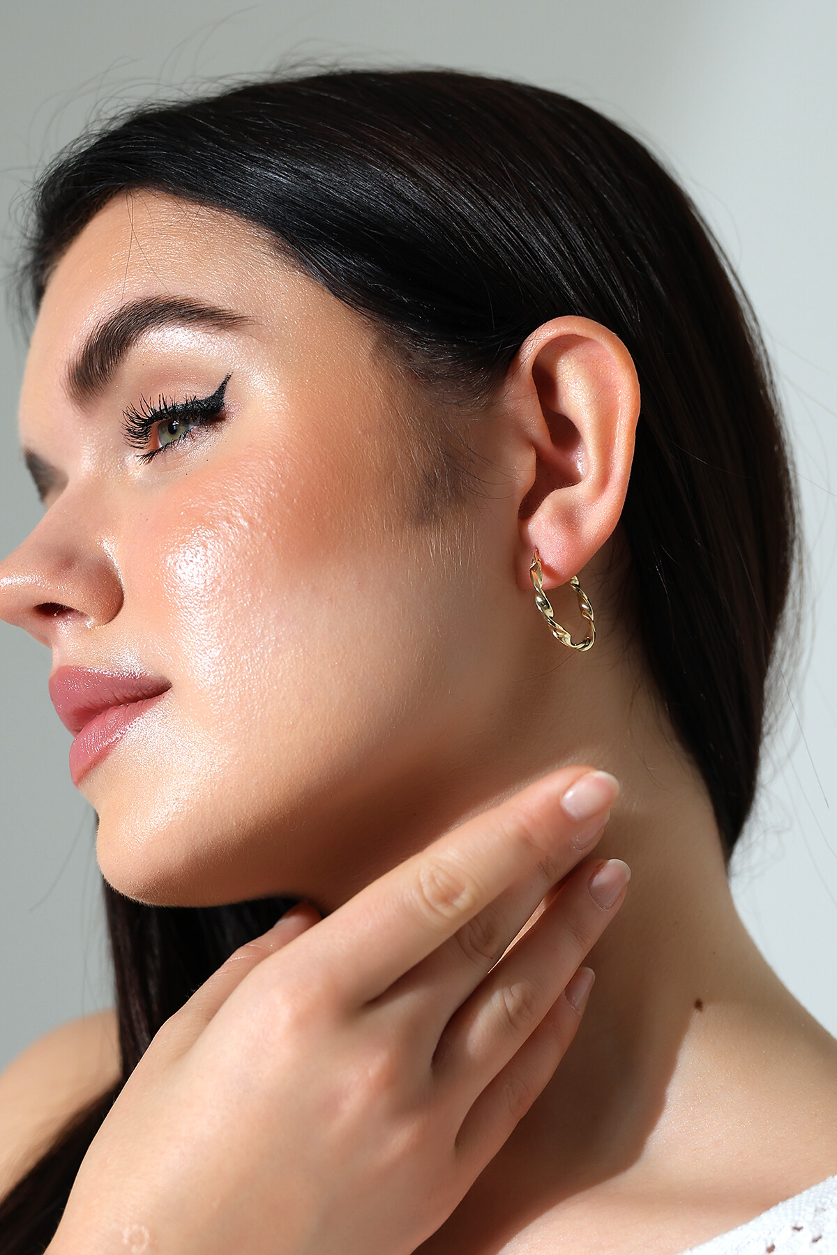 14 Ayar Altın Halka Küpe