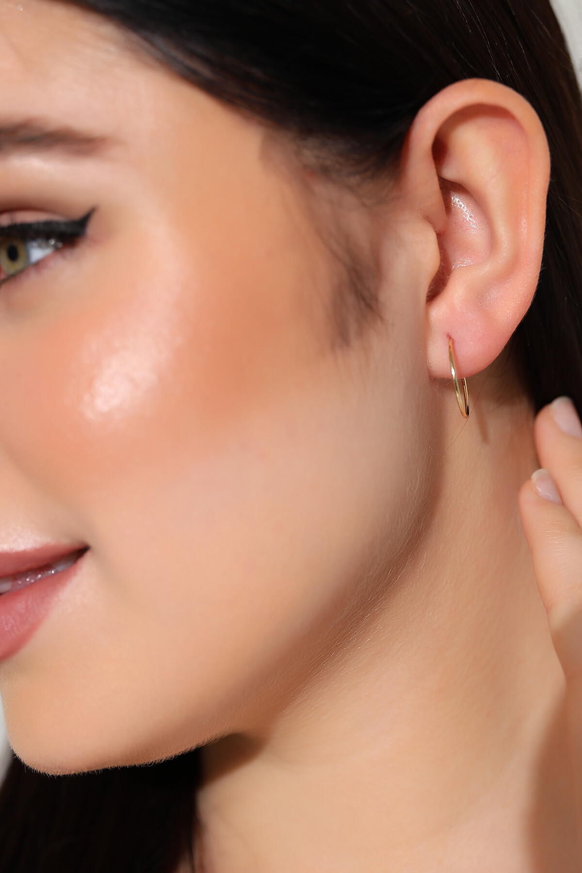 14 Ayar Altın Halka Küpe