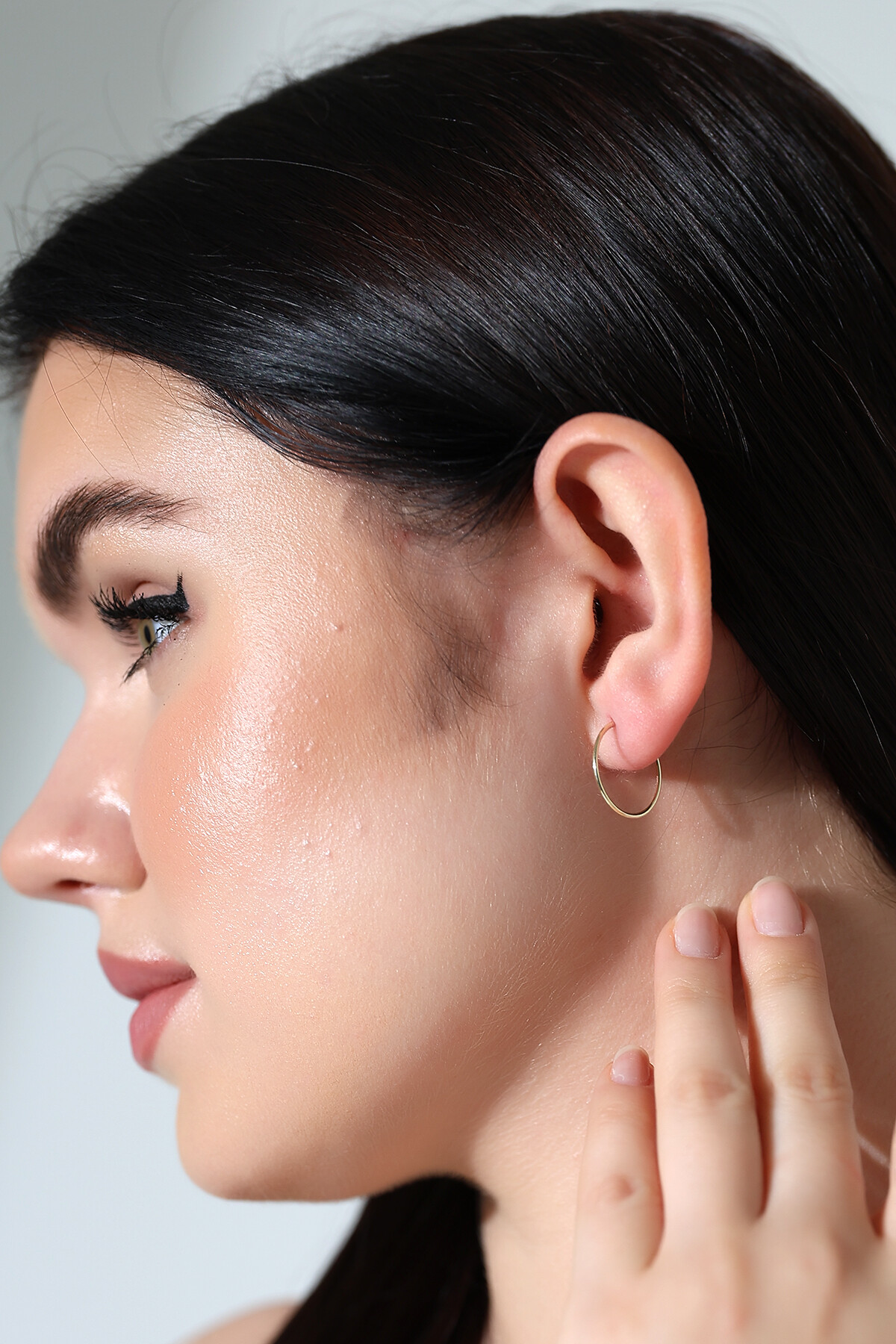 14 Ayar Altın Halka Küpe