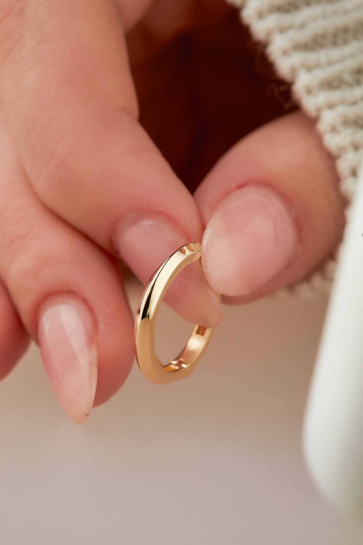 14 Ayar Altın Halka Küpe