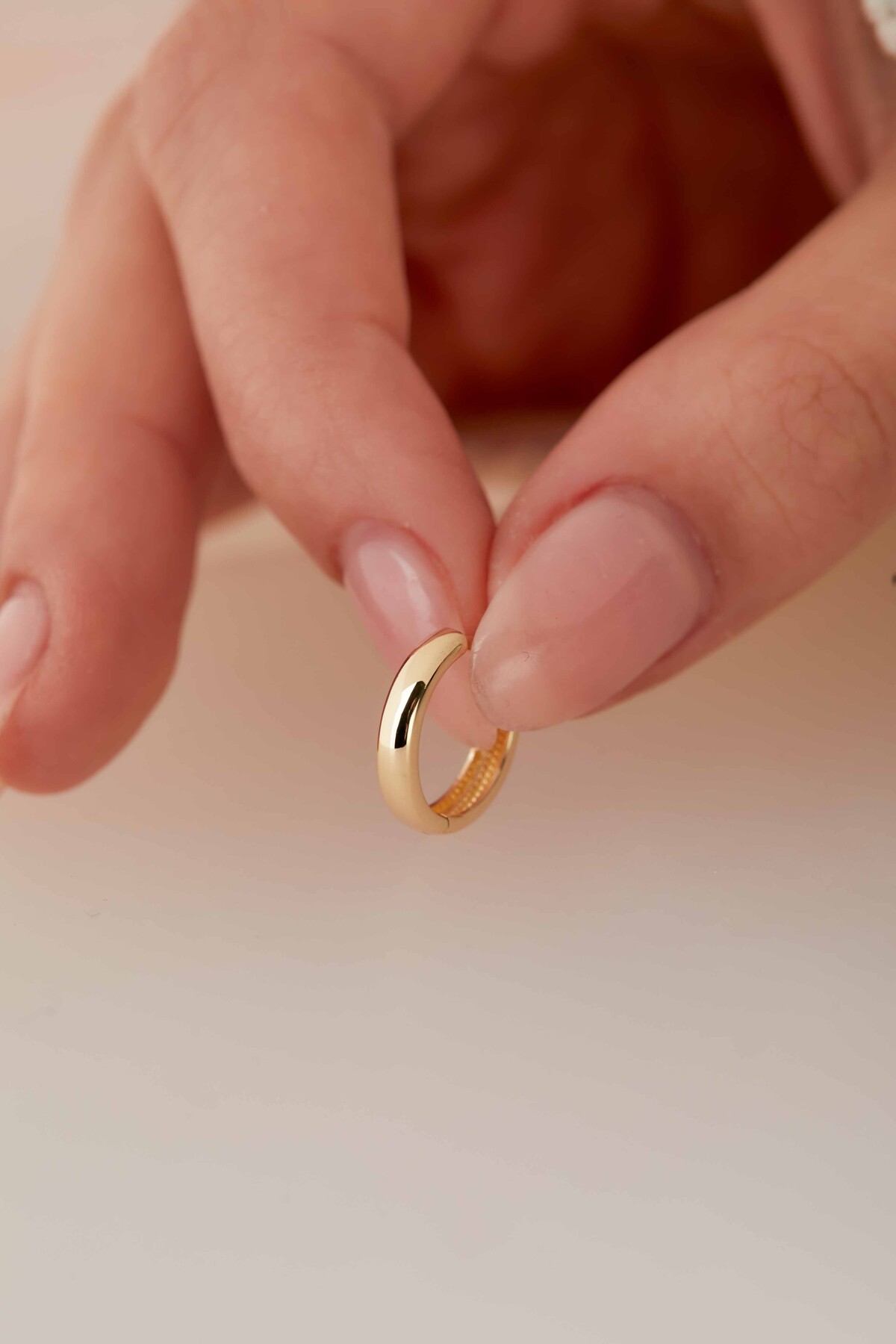 14 Ayar Altın Halka Küpe