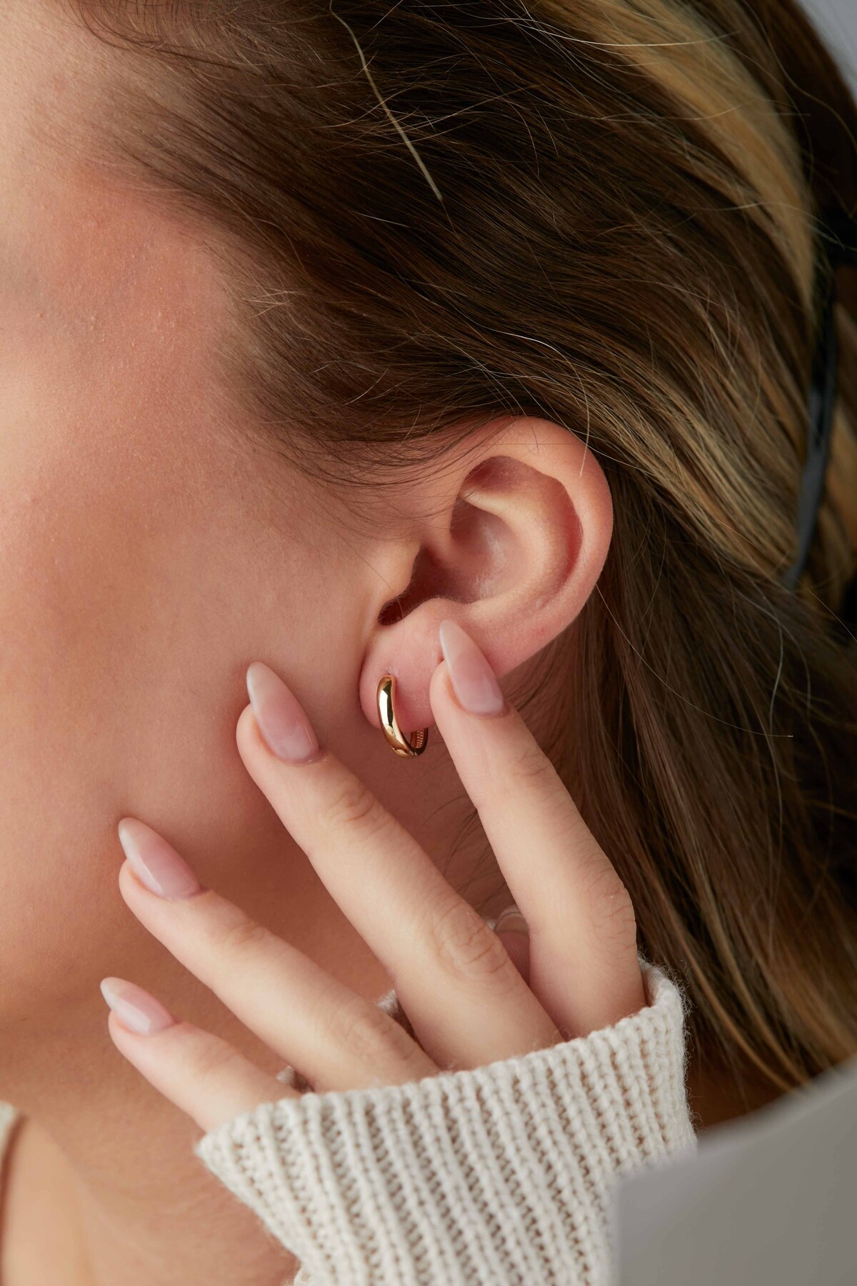 14 Ayar Altın Halka Küpe