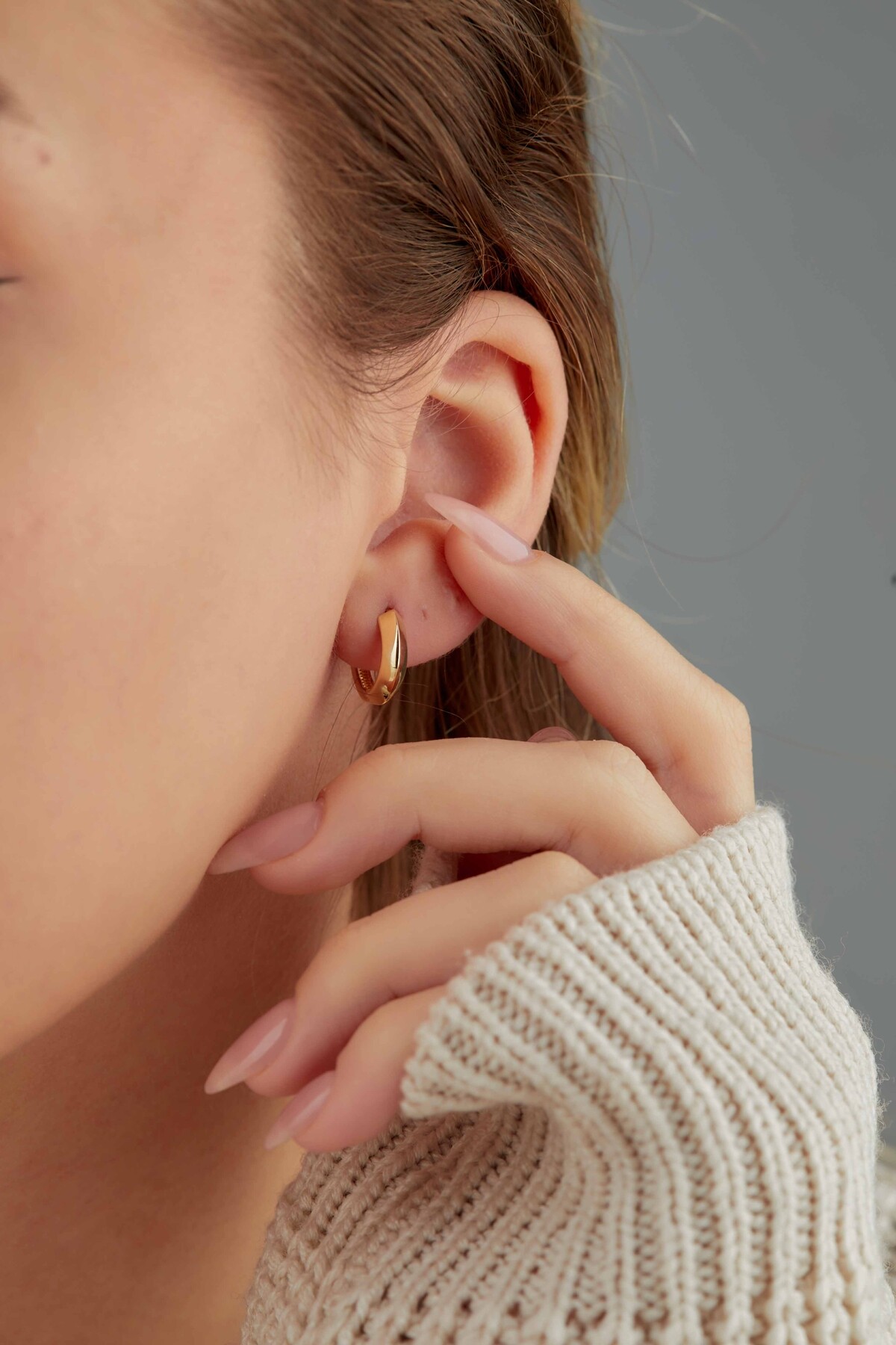 14 Ayar Altın Halka Küpe