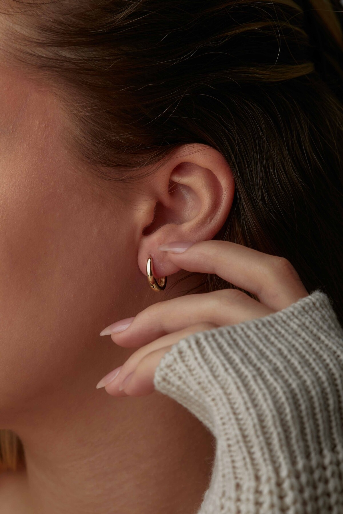 14 Ayar Altın Halka Küpe