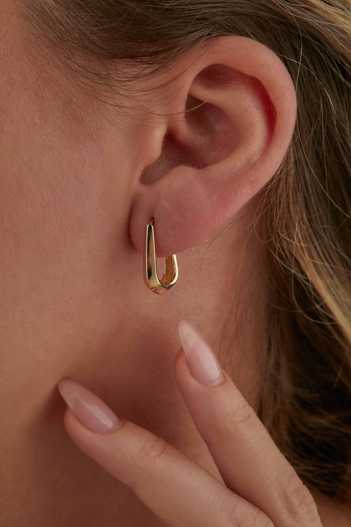 14 Ayar Altın Halka Küpe