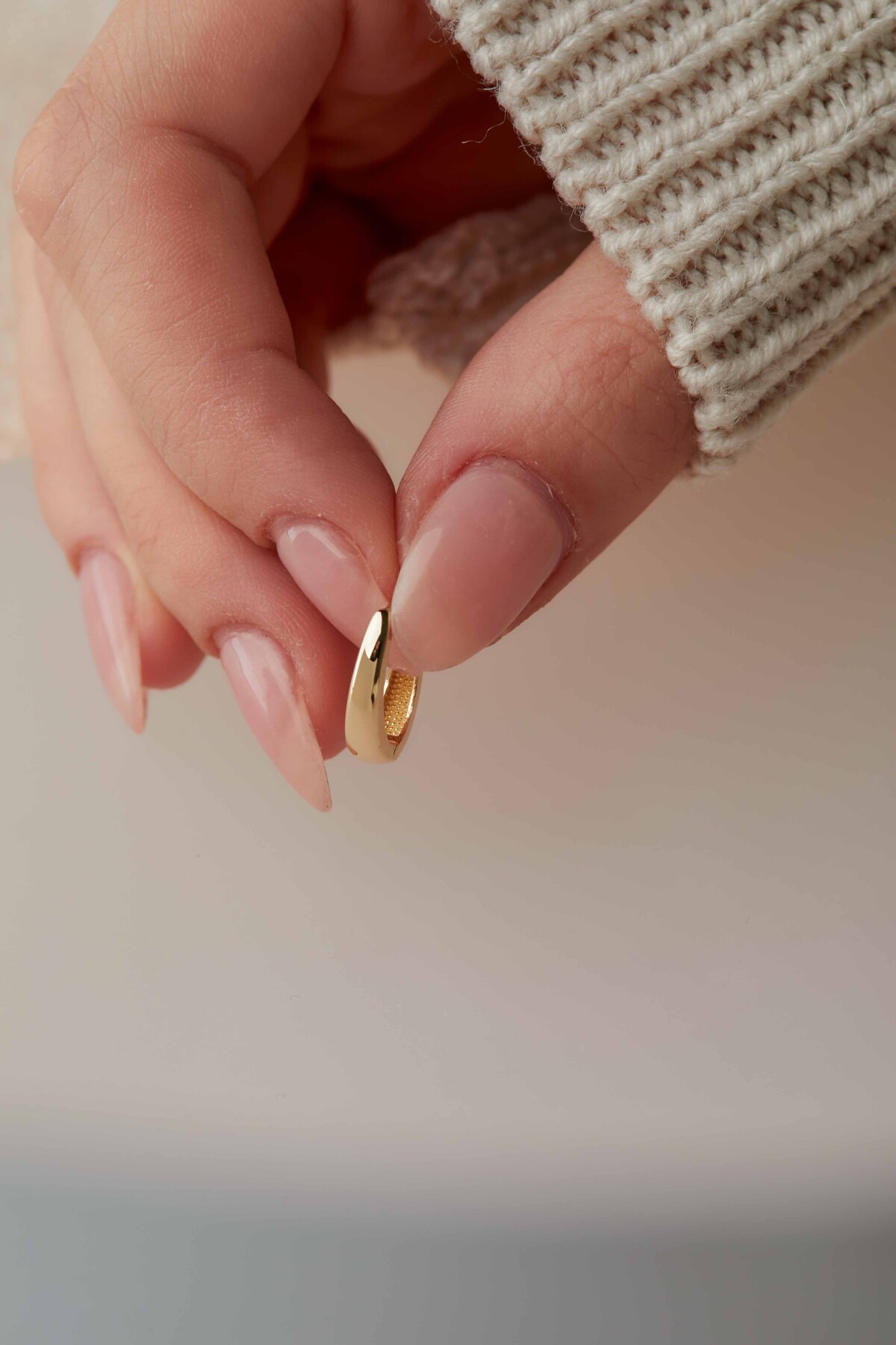 14 Ayar Altın Halka Küpe