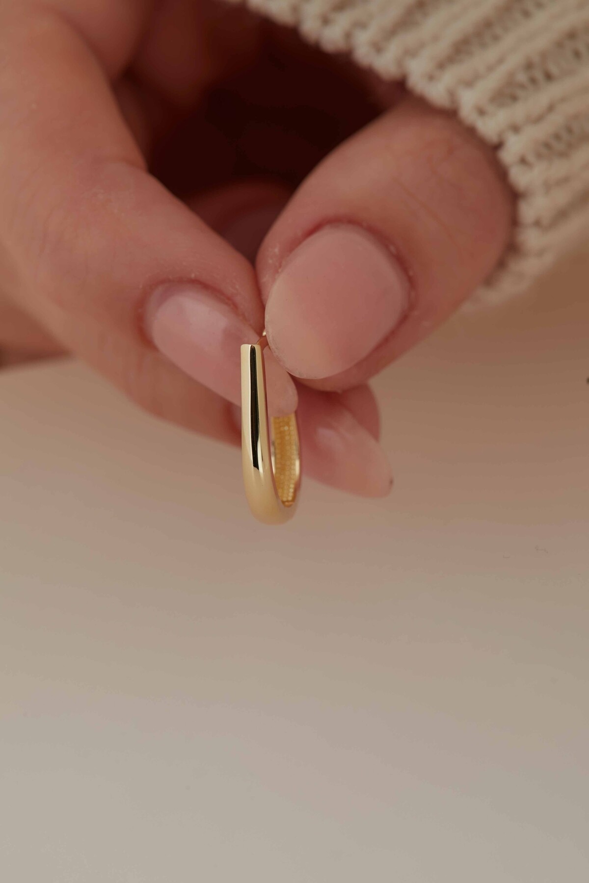 14 Ayar Altın Halka Küpe