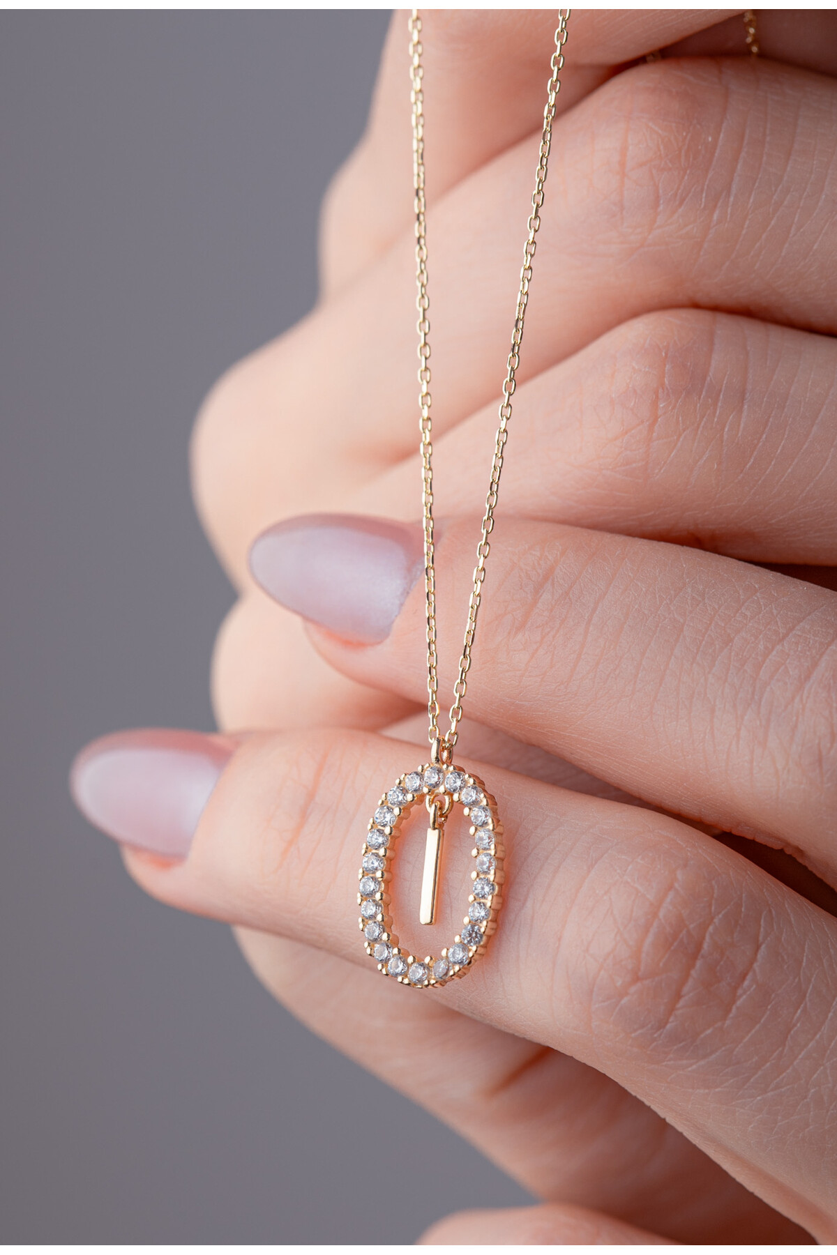 14 Ayar Altın I Harfi Kolye