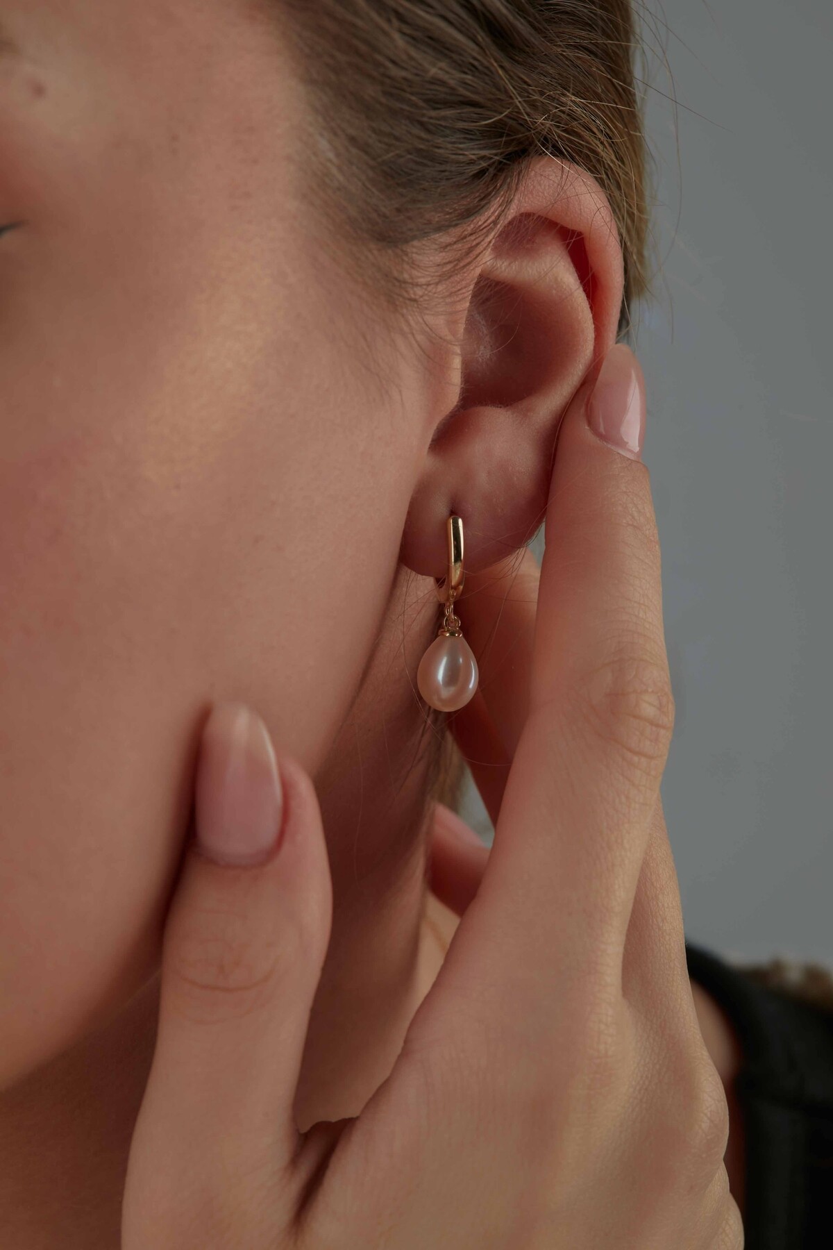 14 Ayar Altın İnci Küpe