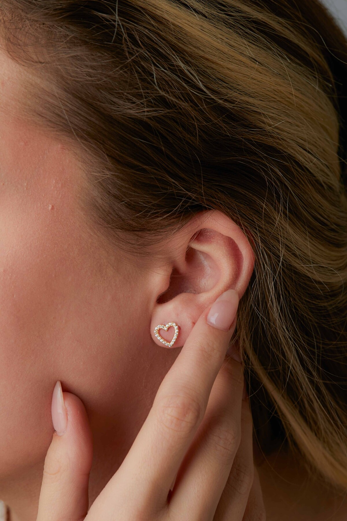 14 Ayar Altın Kalp Küpe