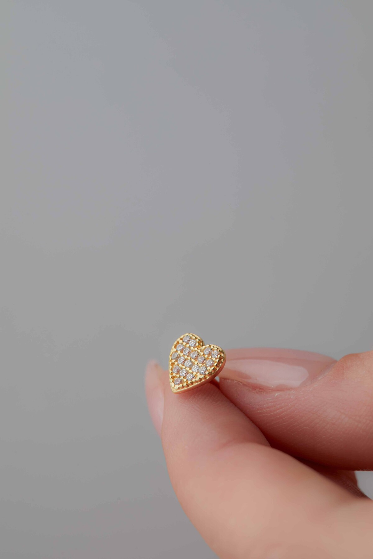 14 Ayar Altın Kalp Küpe