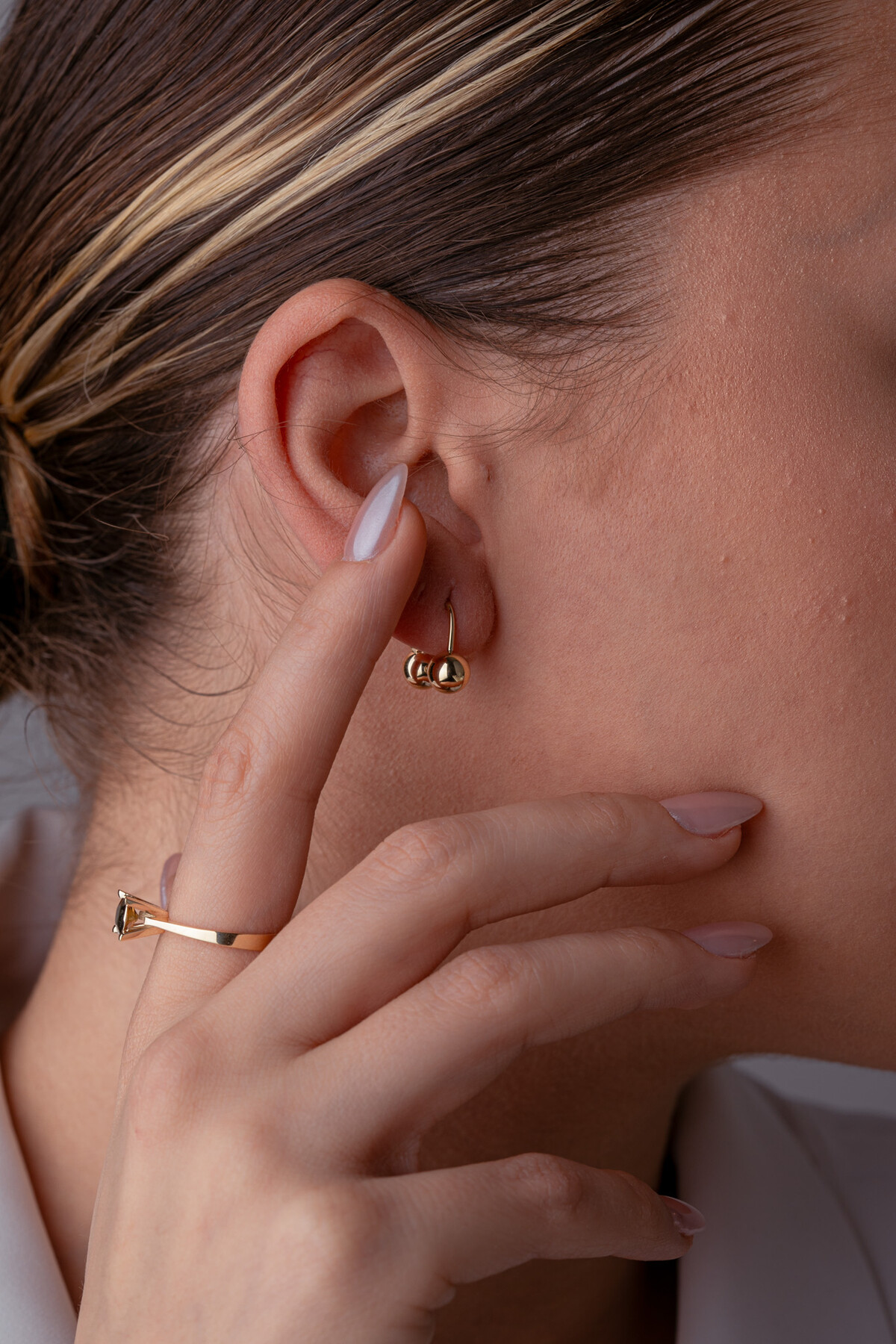 14 Ayar Altın Kiraz Küpe