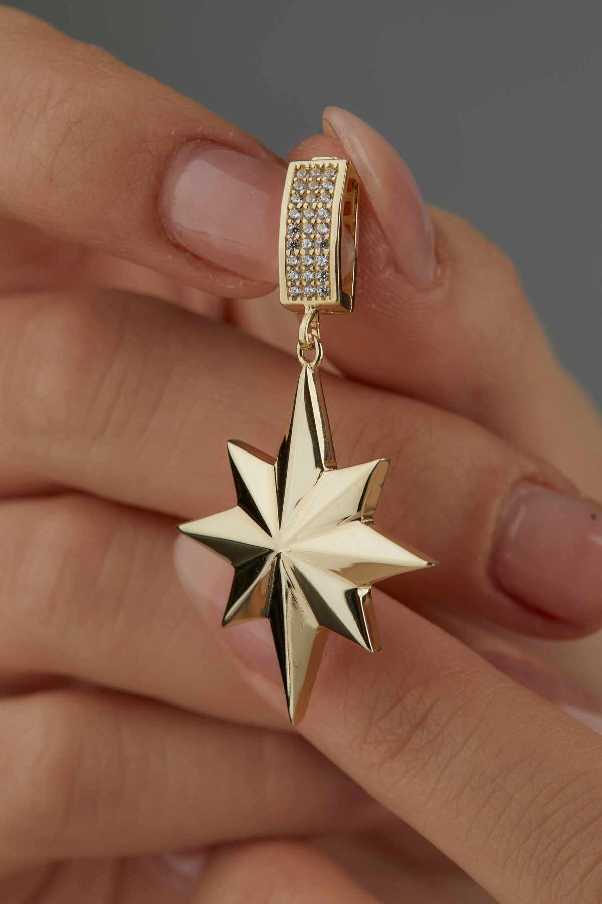 14 Ayar Altın Kutup Yıldızı Kolye Ucu