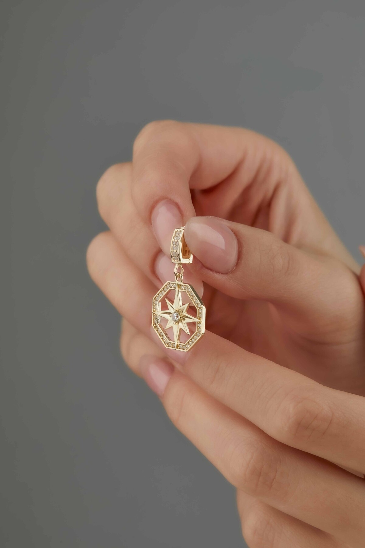 14 Ayar Altın Kuzey Yıldızı Kolye Ucu