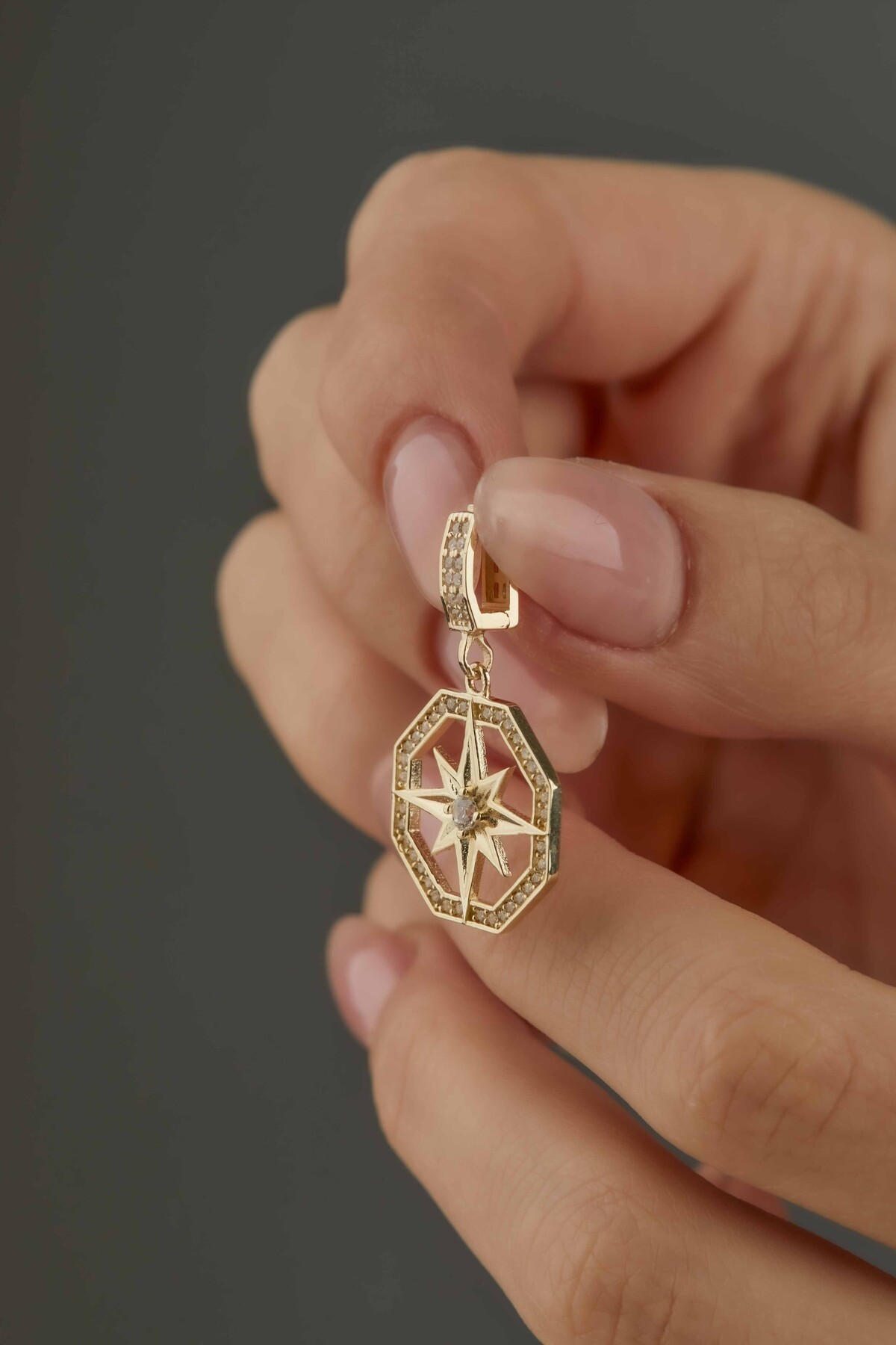 14 Ayar Altın Kuzey Yıldızı Kolye Ucu