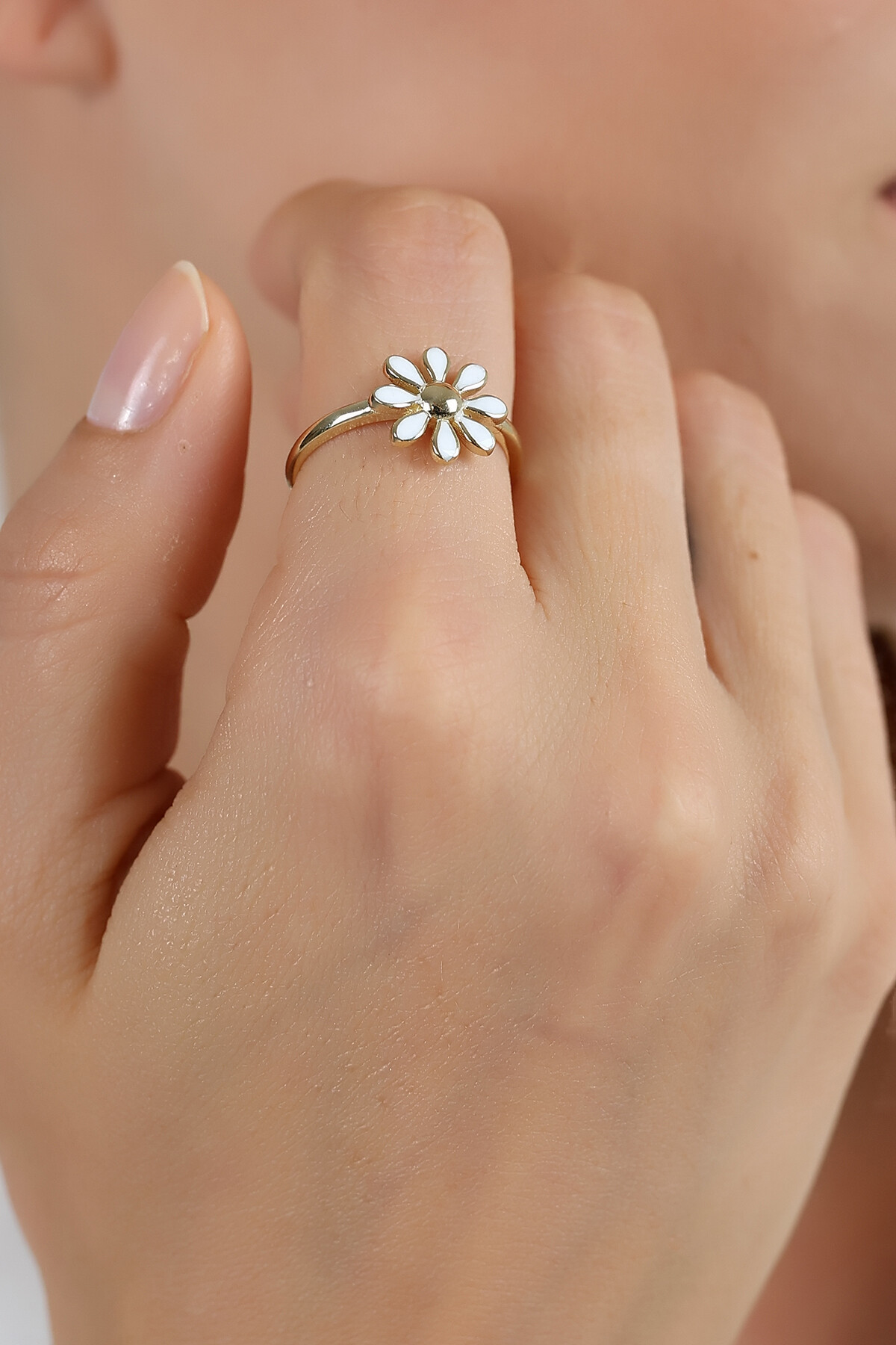 14 Ayar Altın Papatya Yüzük