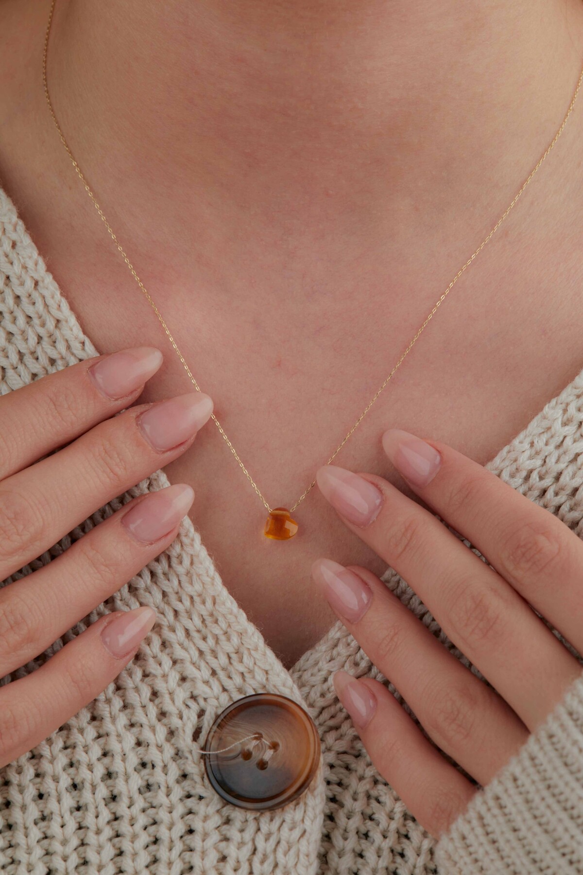 14 Ayar Altın Sarı Kalp Kolye