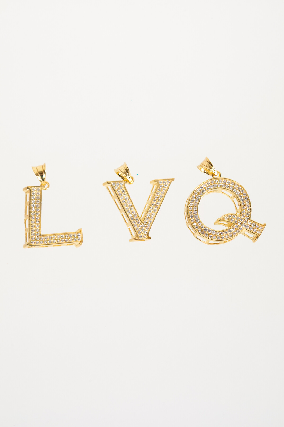 14 Ayar Altın Taşlı Harf Kolye