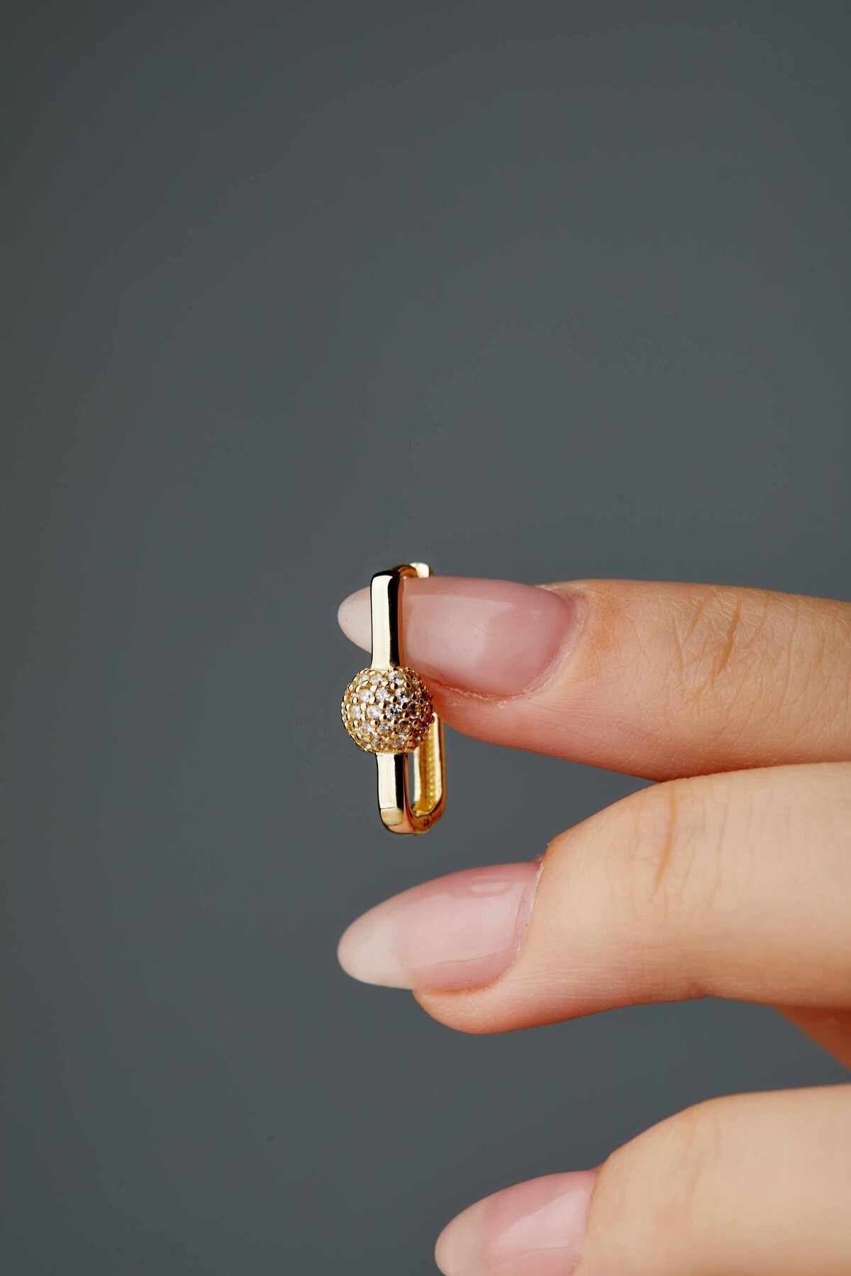 14 Ayar Altın Top Halka Küpe