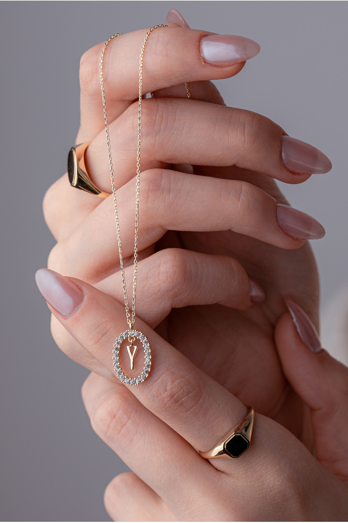 14 Ayar Altın Y Harf Kolye