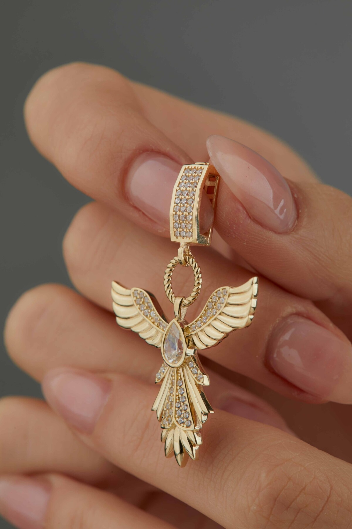 14 Ayar Altın Anka Kolye Ucu