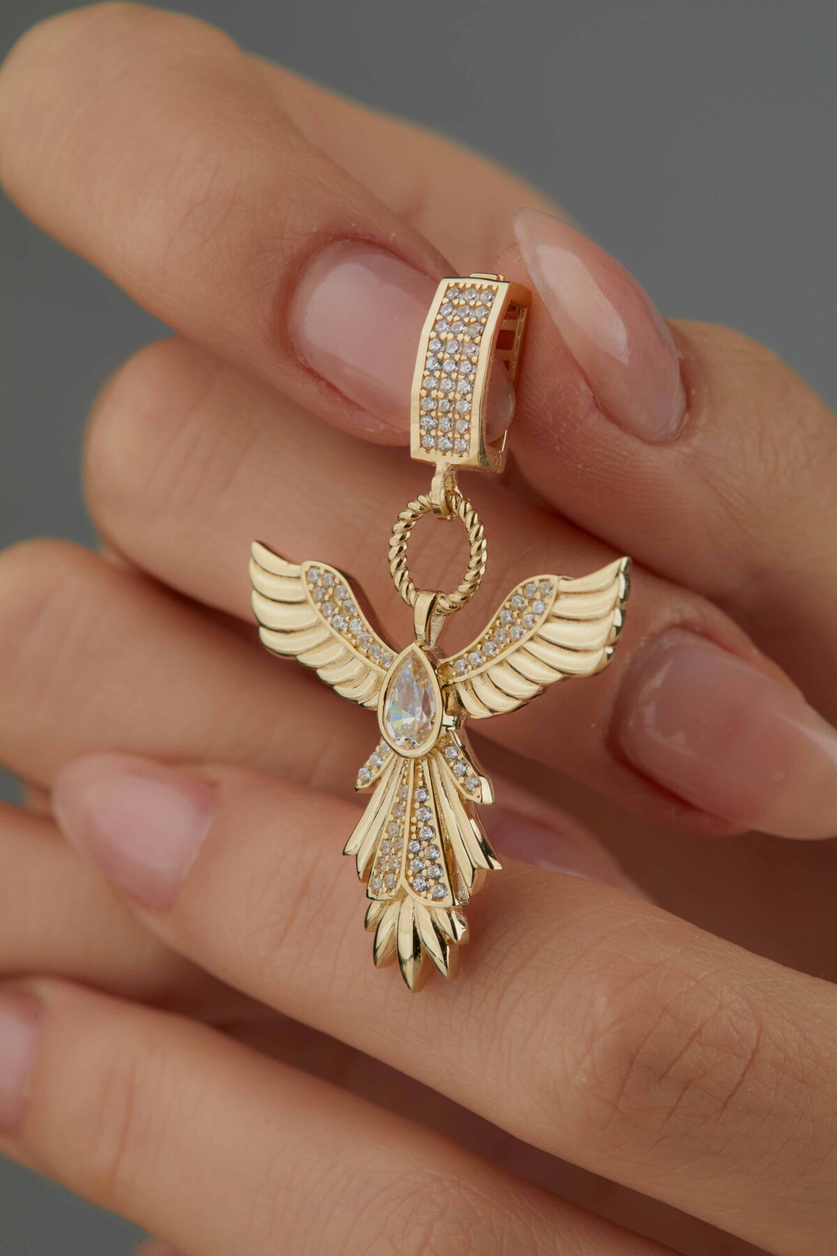 14 Ayar Altın Anka Kolye Ucu