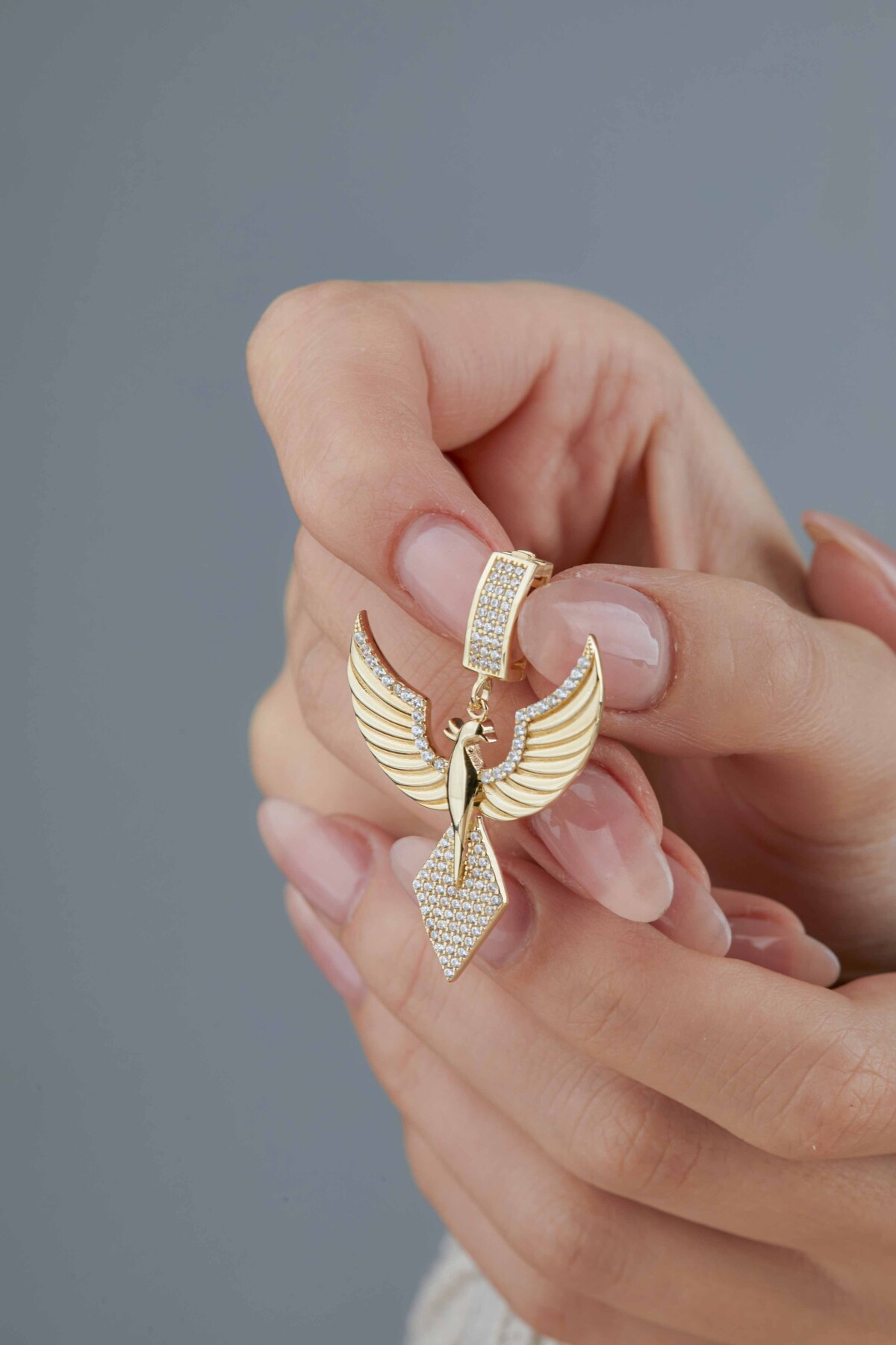 14 Ayar Altın Anka Kuşu Kolye Ucu