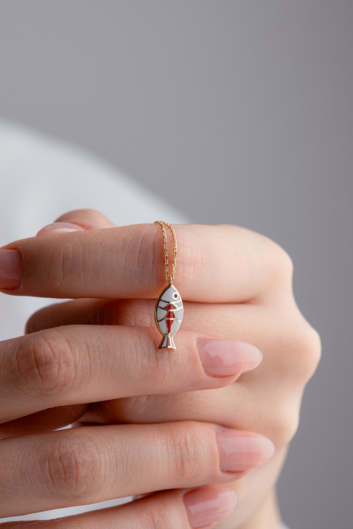 14 Ayar Altın Balık Kolye