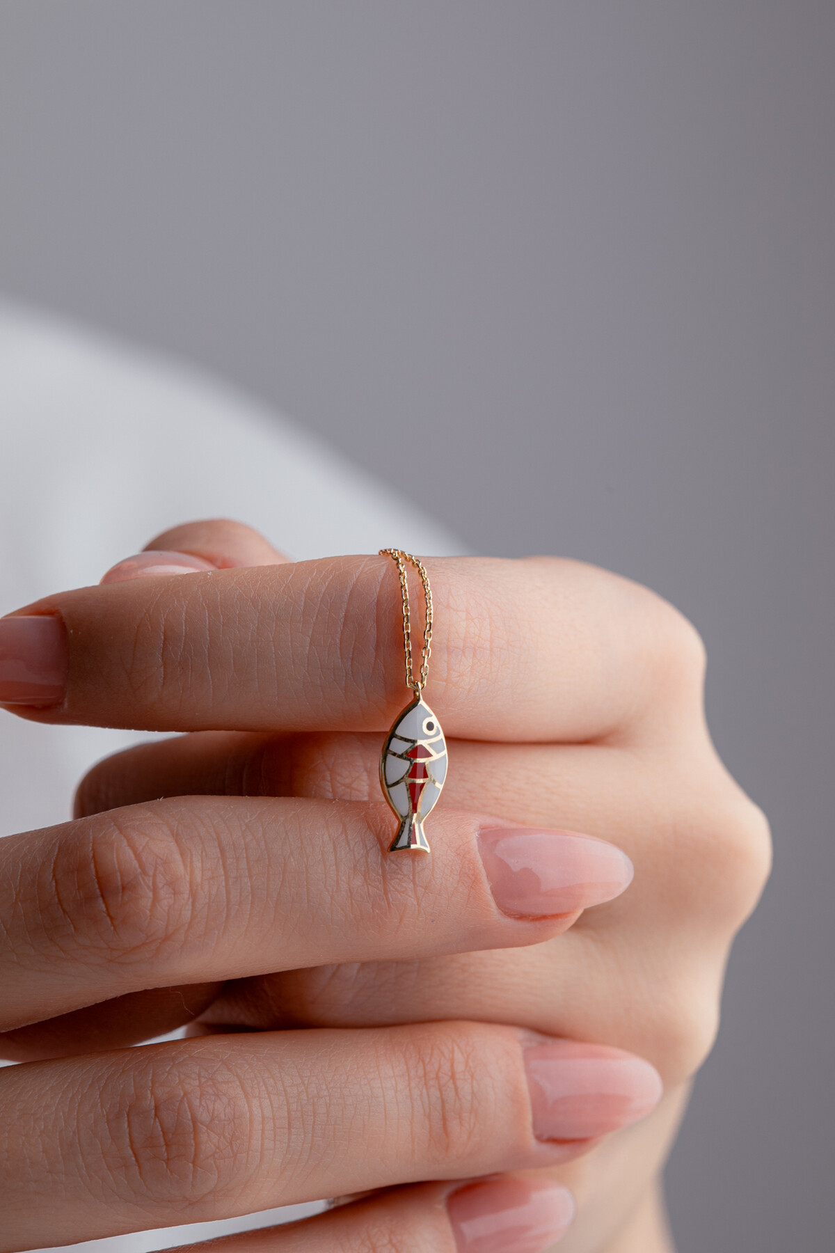 14 Ayar Altın Balık Kolye