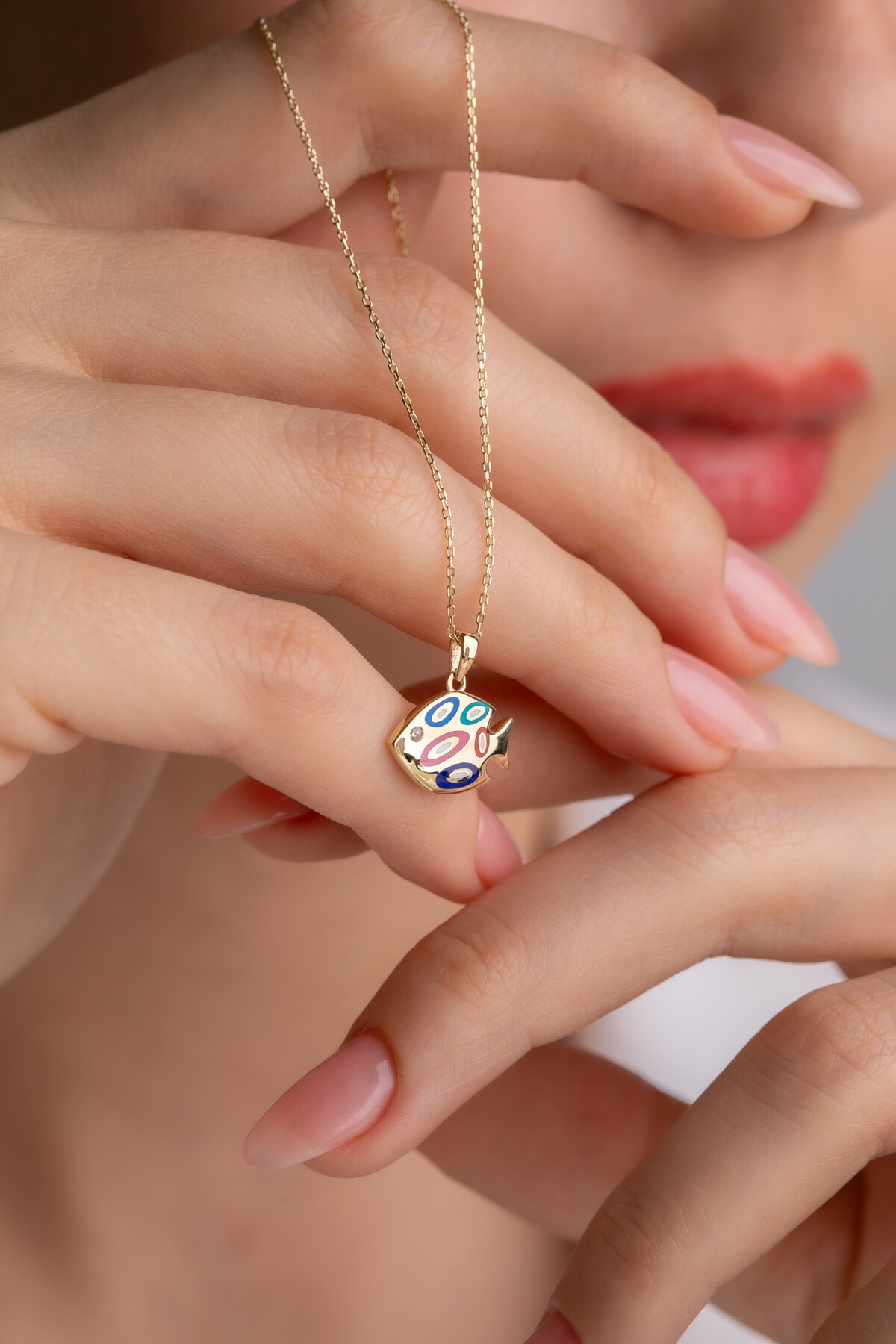 14 Ayar Altın Balık Kolye