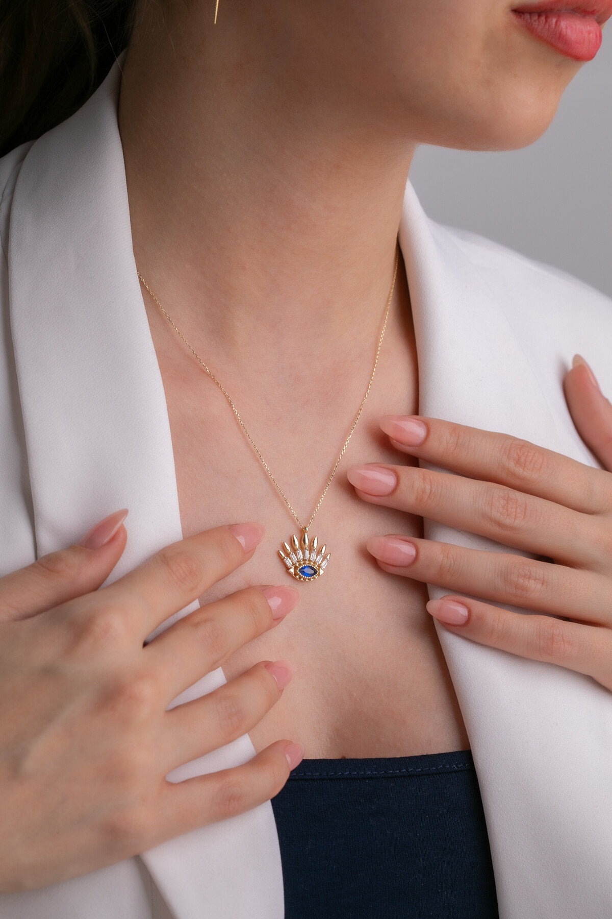 14 Ayar Altın Göz Kolye