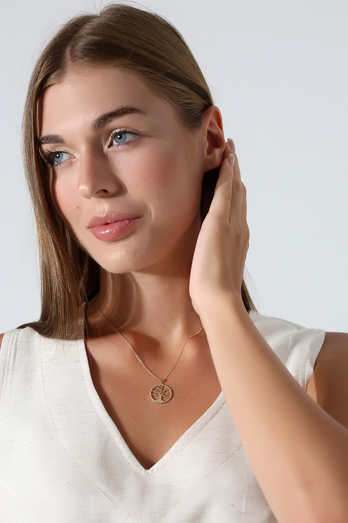 14 Ayar Altın Hayat Ağacı Kolye