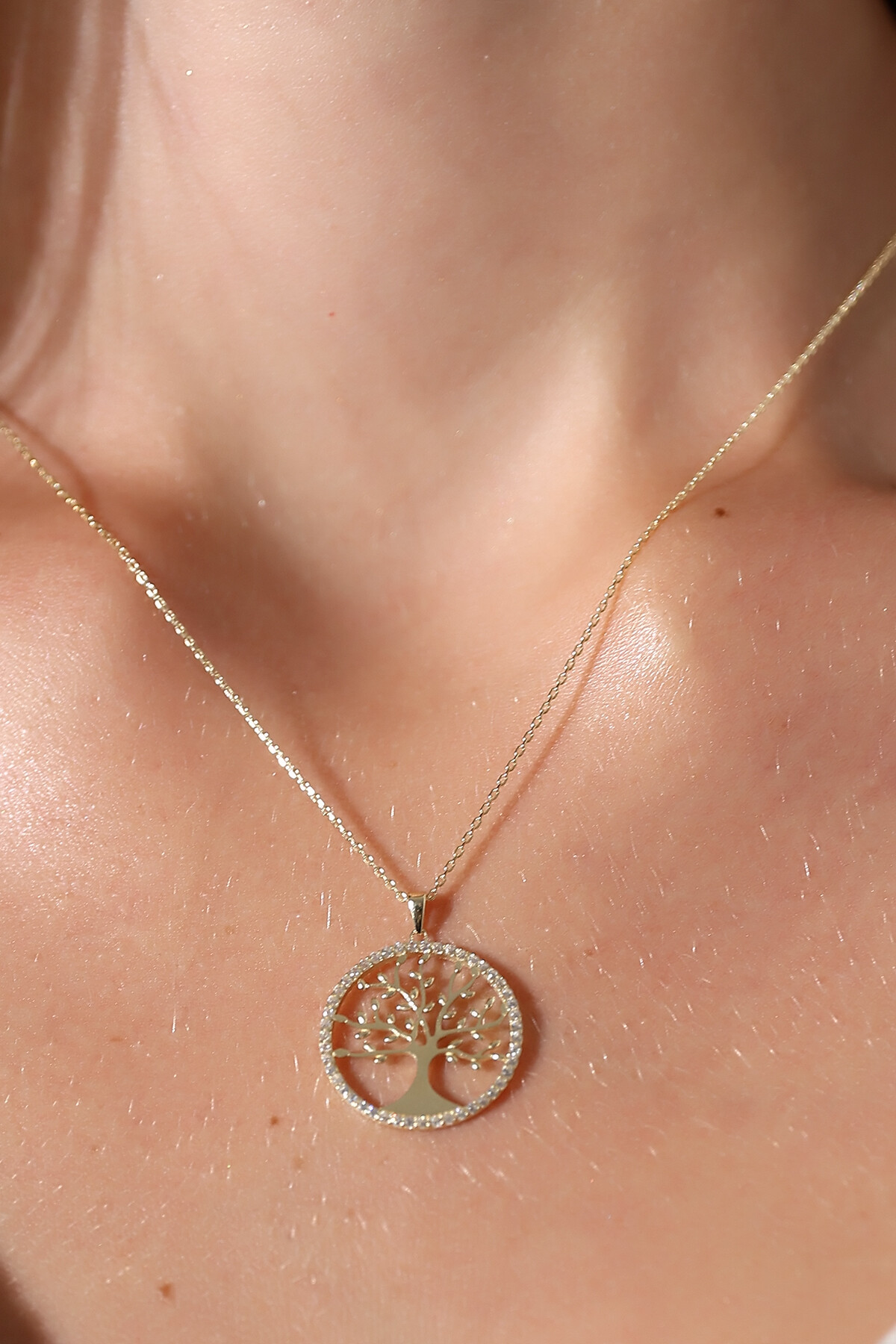 14 Ayar Altın Hayat Ağacı Kolye