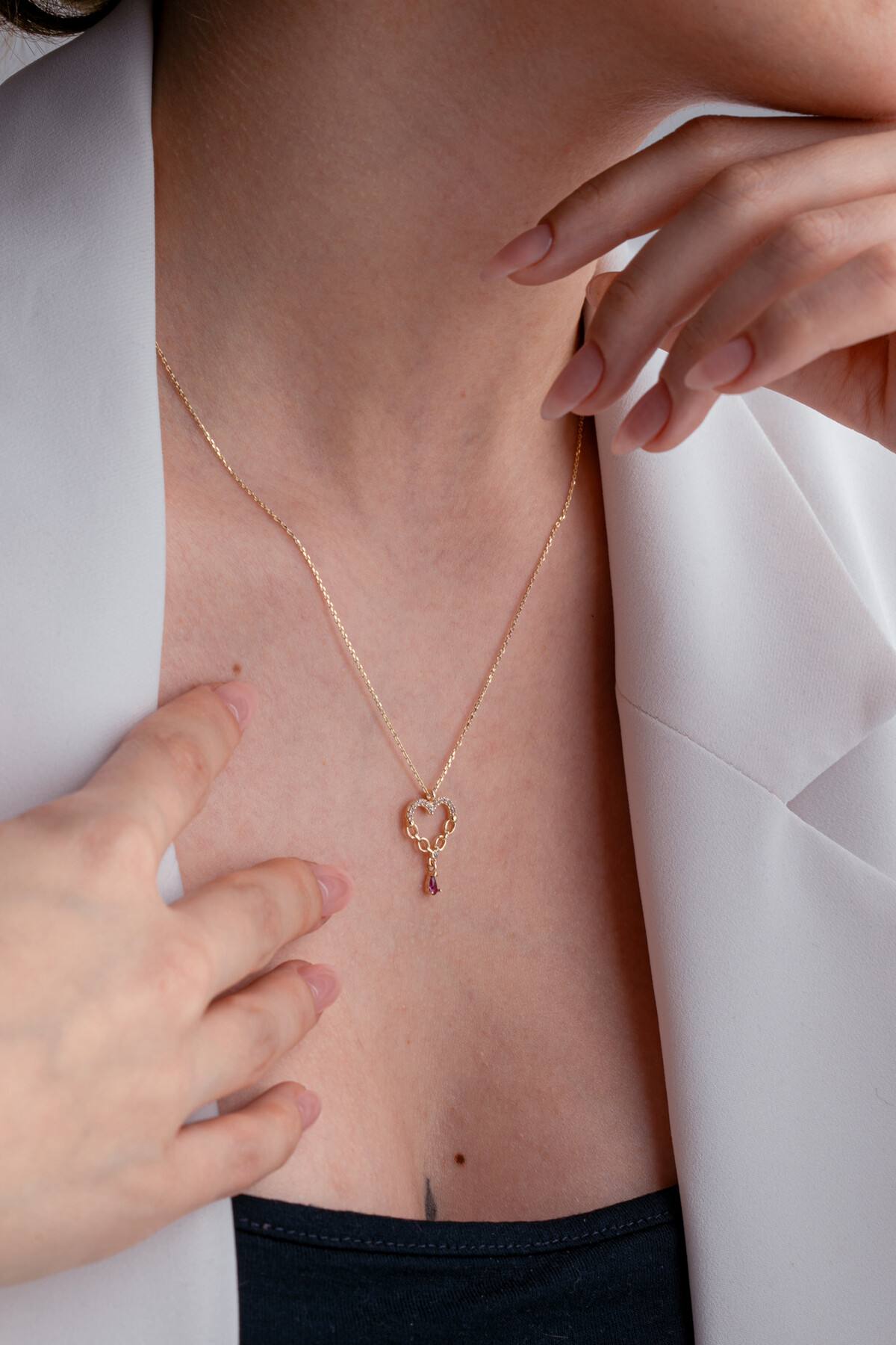 14 Ayar Altın Kalp Kolye