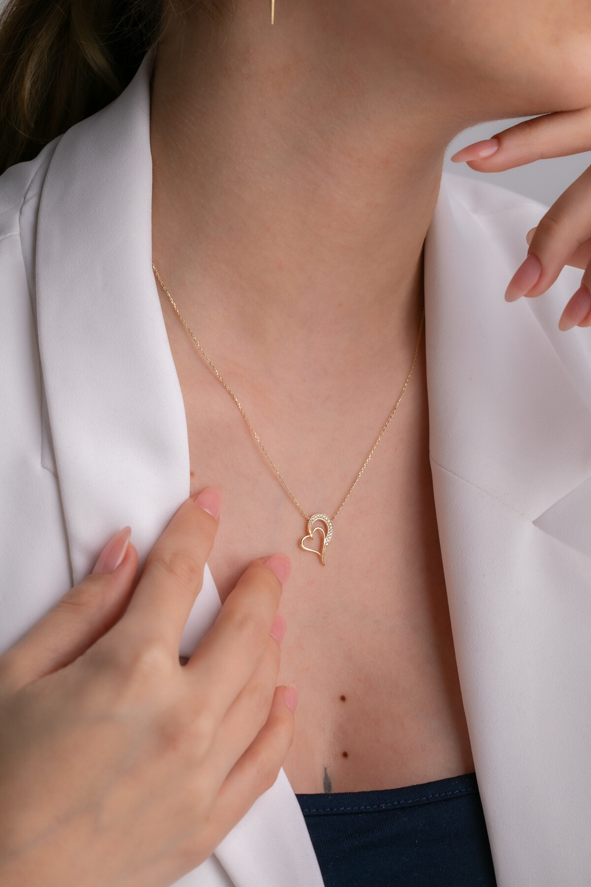 14 Ayar Altın Kalp Kolye