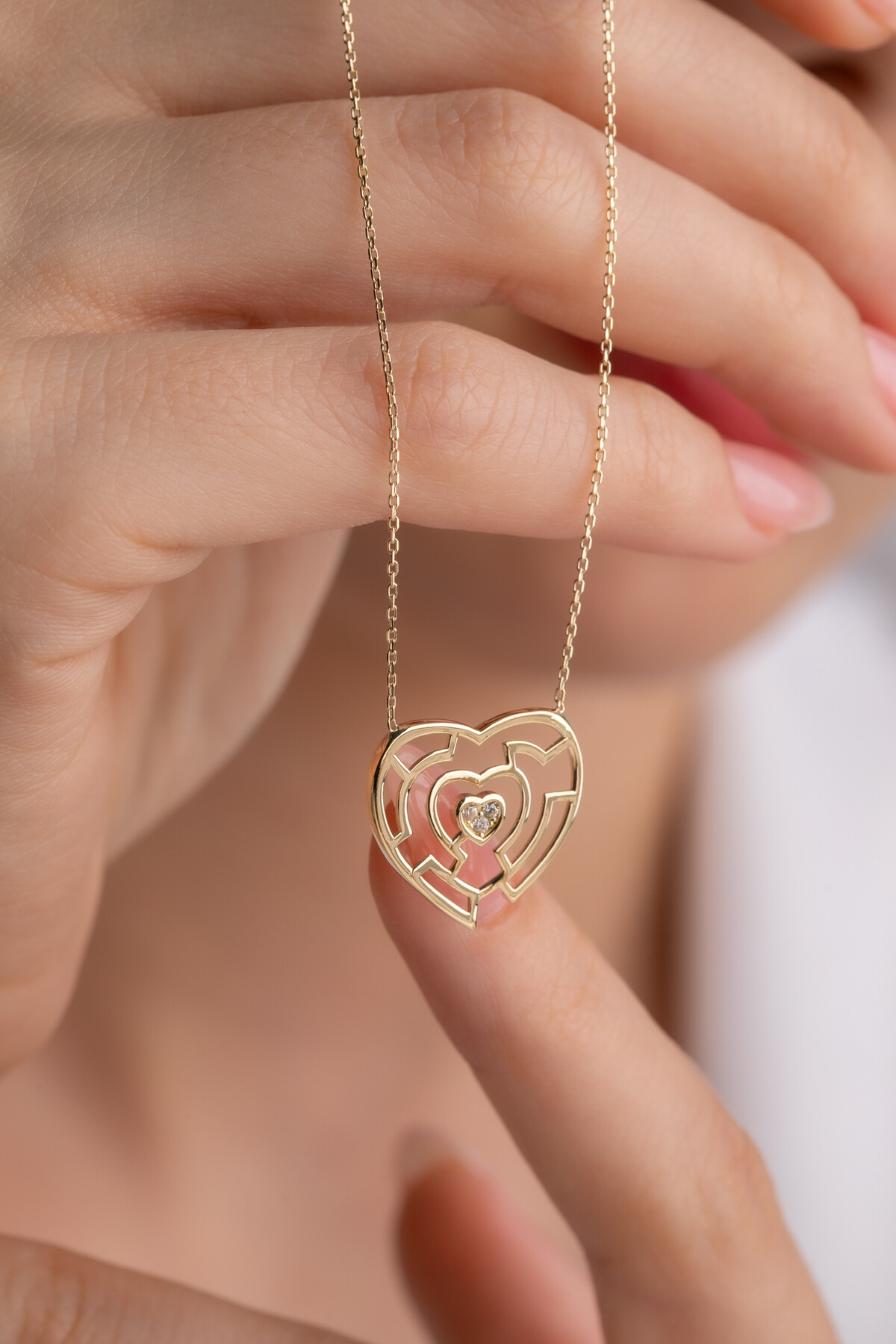 14 Ayar Altın Kalp Kolye