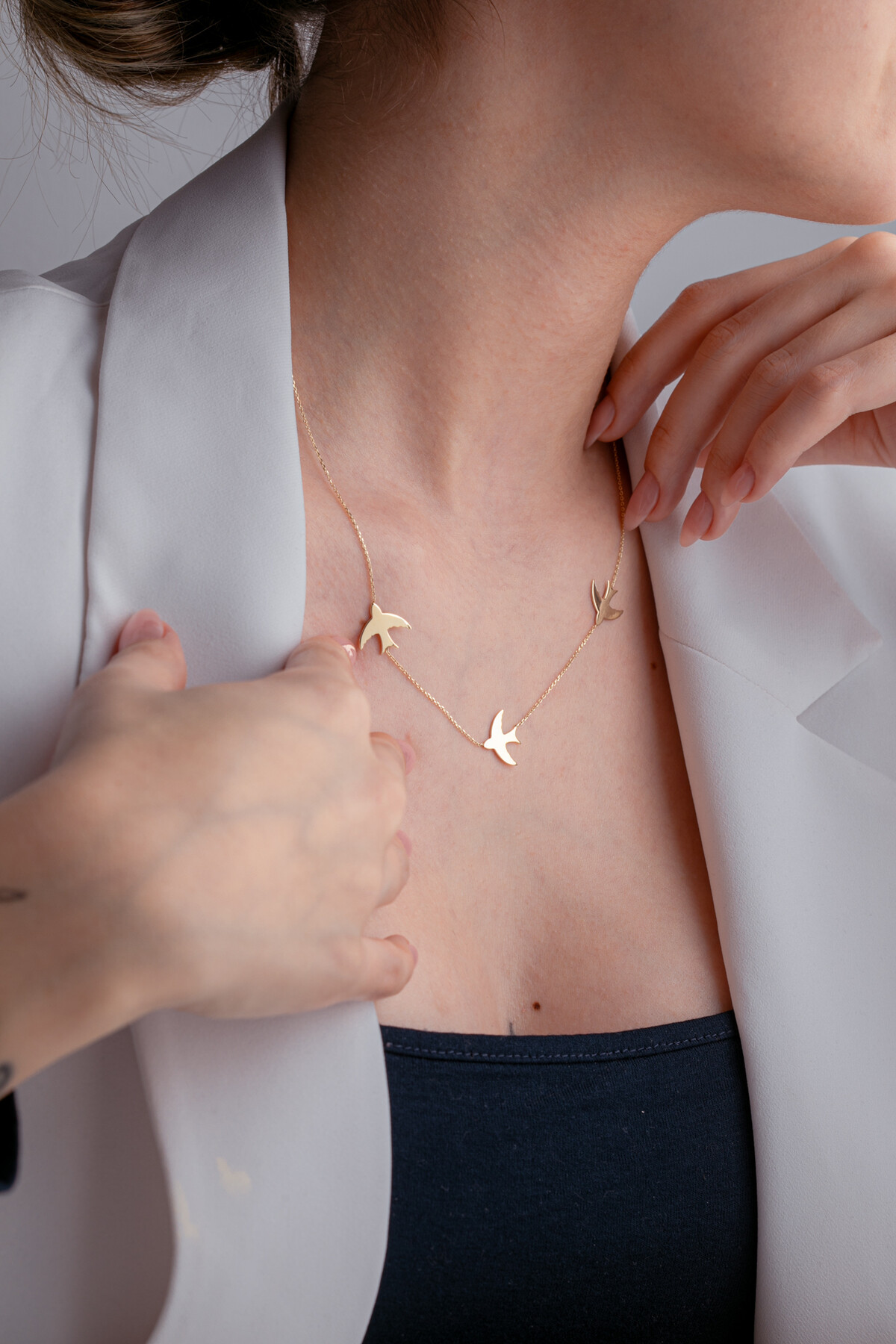 14 Ayar Altın Kırlangıç Kolye