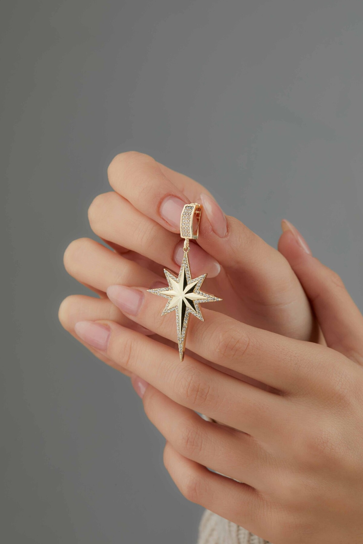 14 Ayar Altın Kutup Yıldızı Kolye Ucu