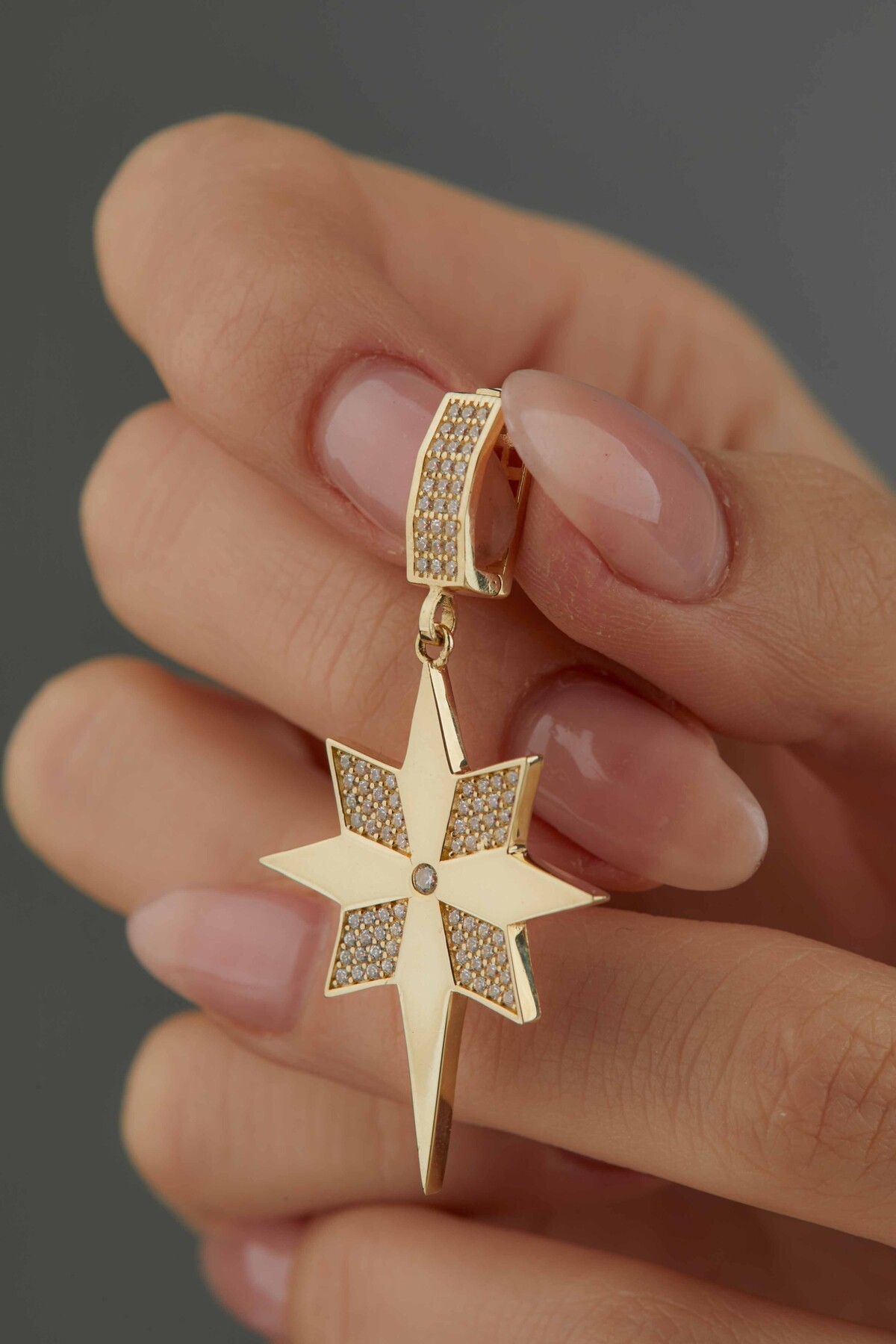 14 Ayar Altın Kutup Yıldızı Kolye Ucu