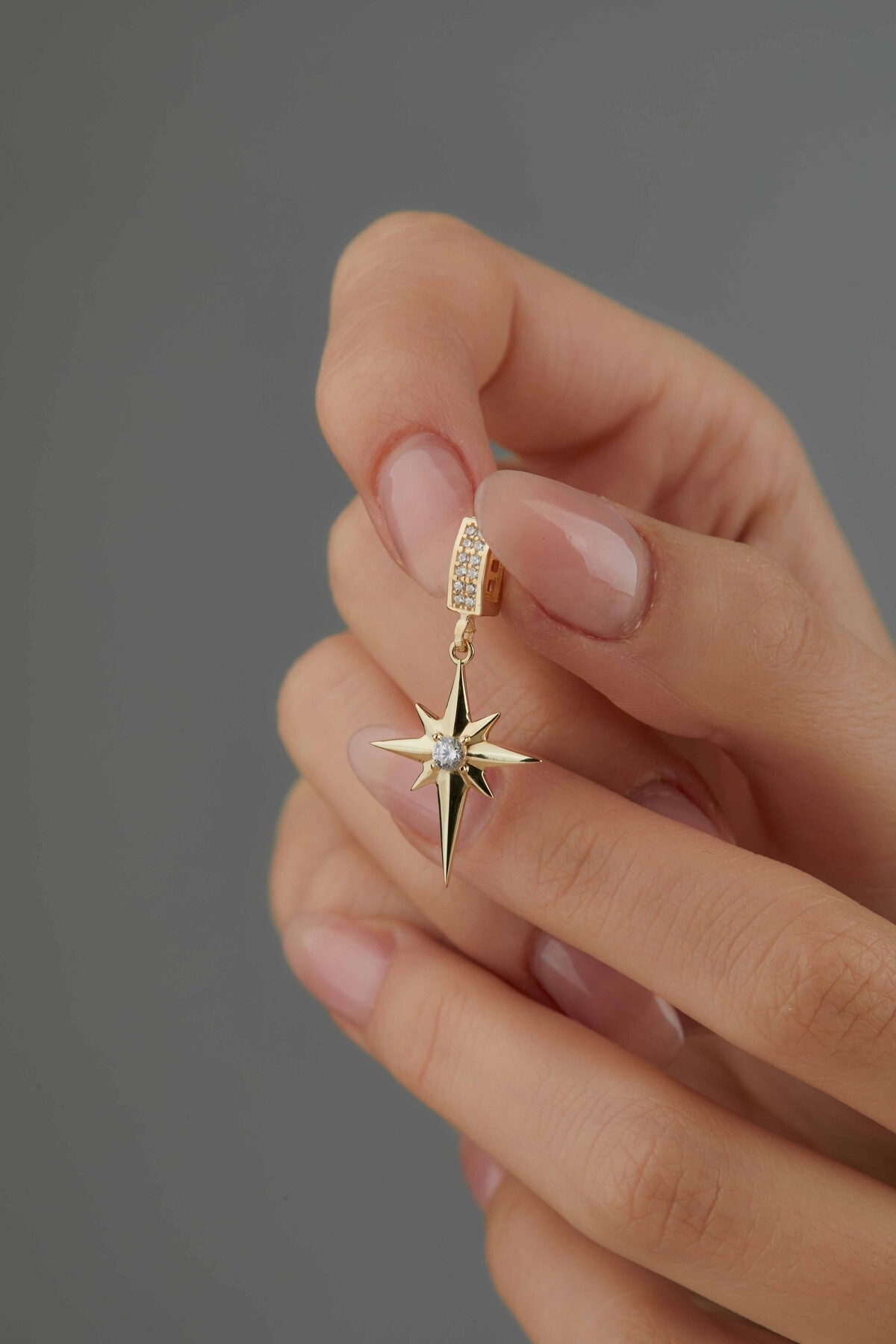 14 Ayar Altın Kuzey Yıldızı Kolye Ucu