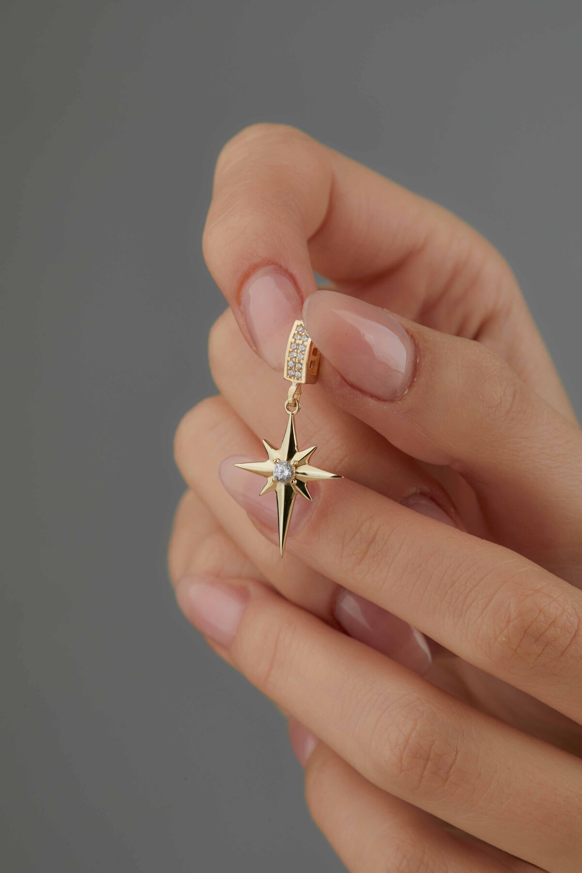 14 Ayar Altın Kuzey Yıldızı Kolye Ucu