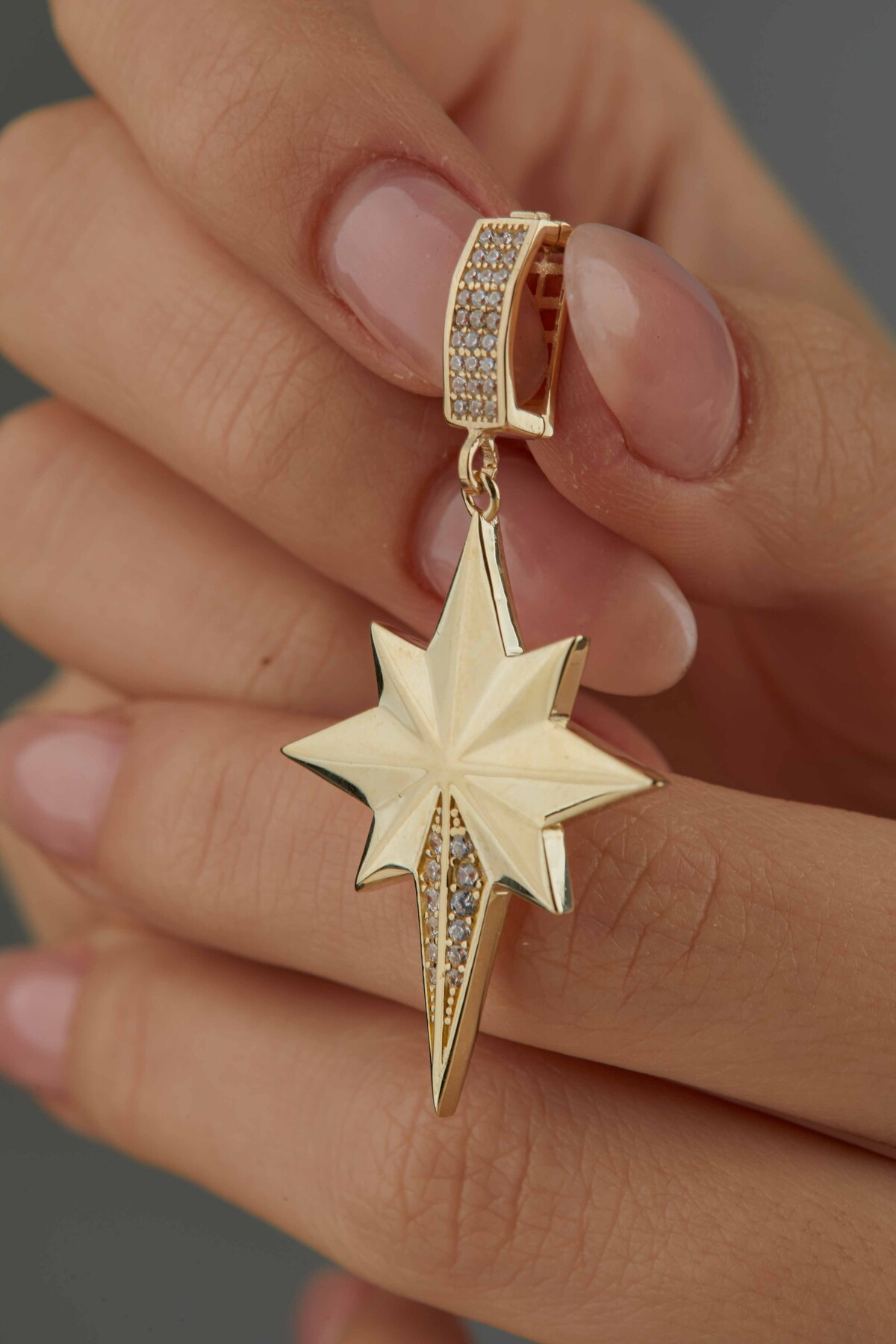 14 Ayar Altın Kuzey Yıldızı Kolye Ucu