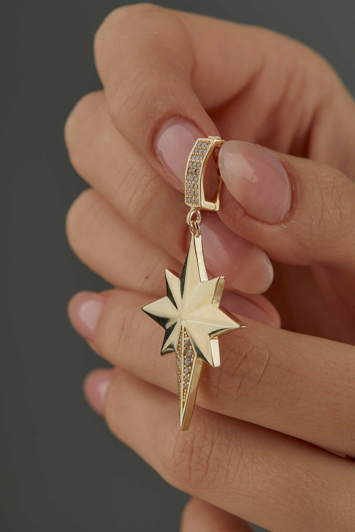 14 Ayar Altın Kuzey Yıldızı Kolye Ucu