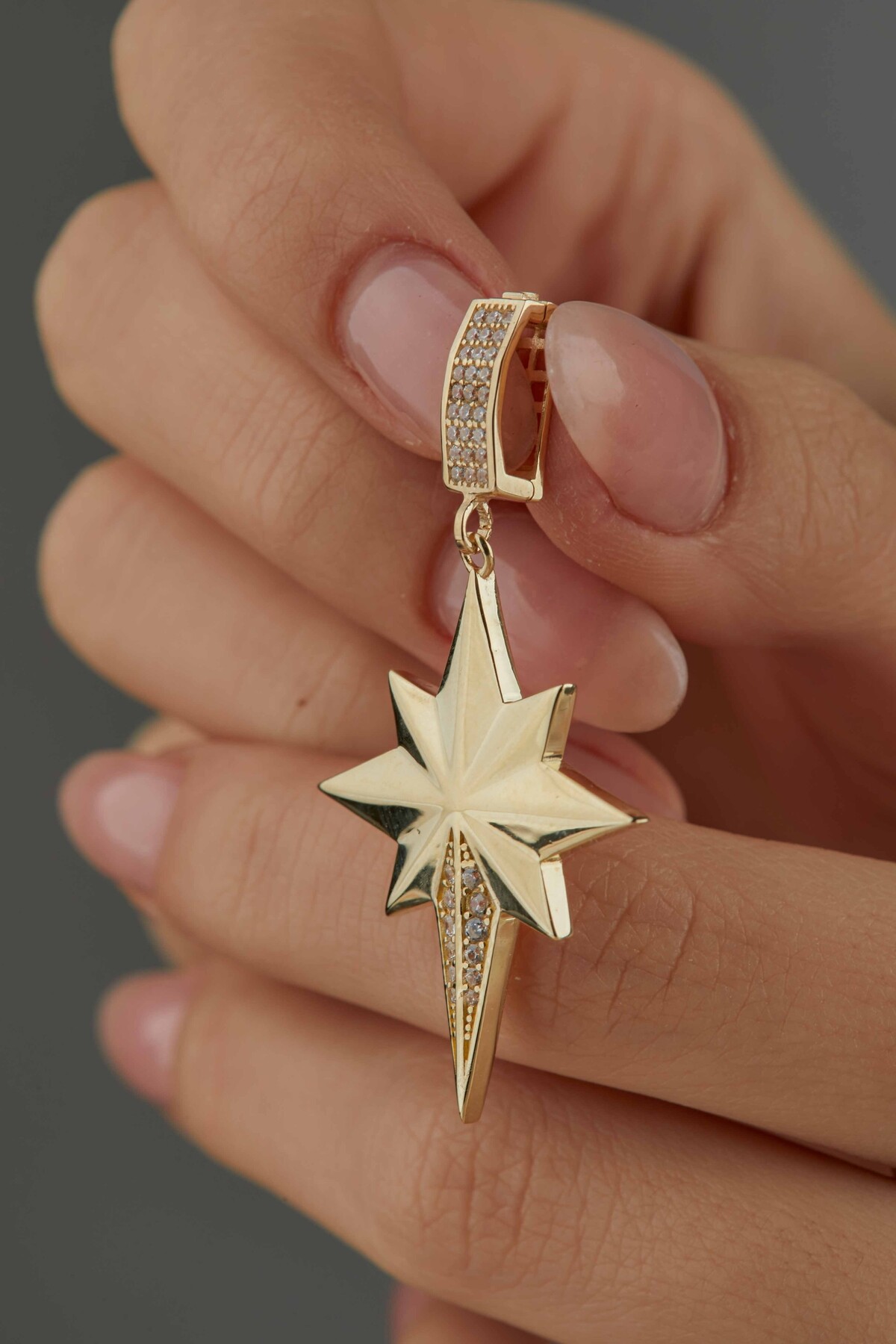 14 Ayar Altın Kuzey Yıldızı Kolye Ucu