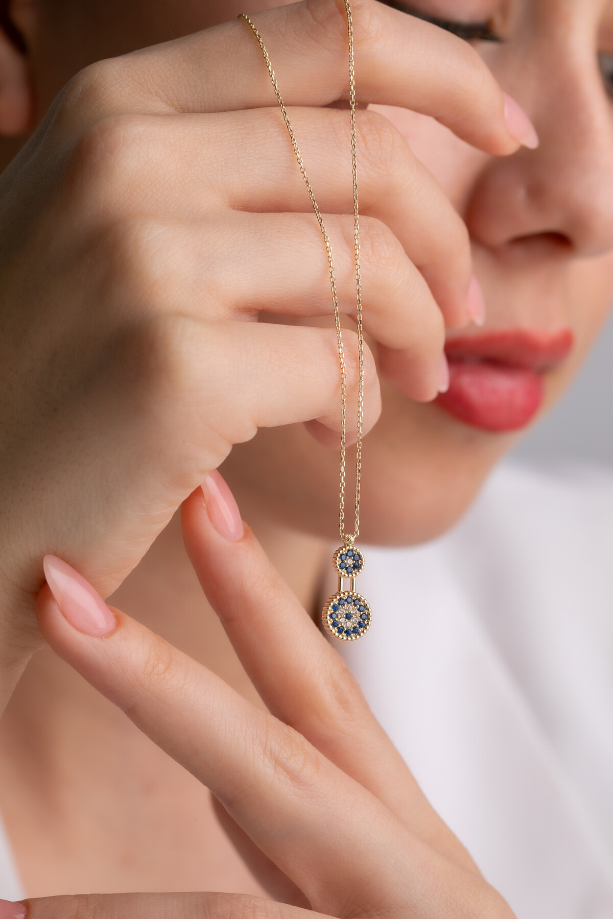 14 Ayar Altın Nazar Kolye