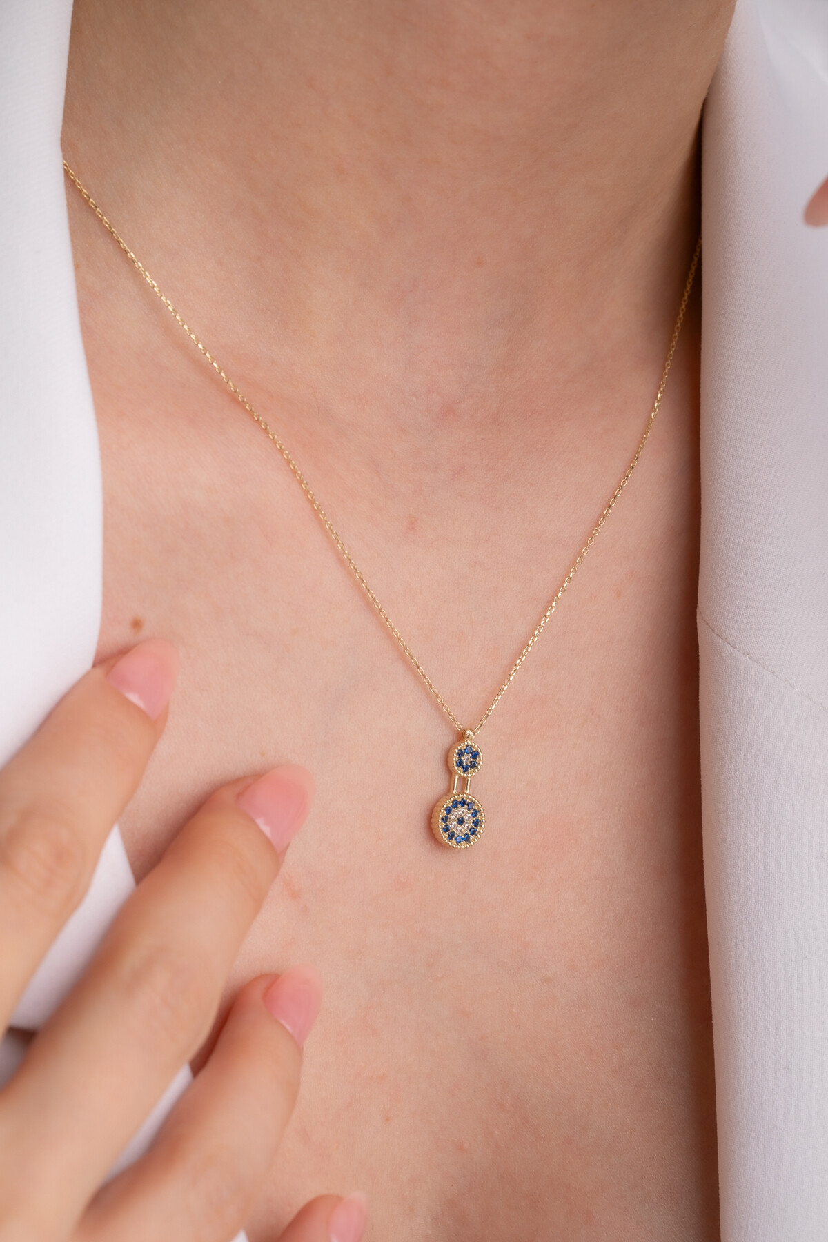 14 Ayar Altın Nazar Kolye