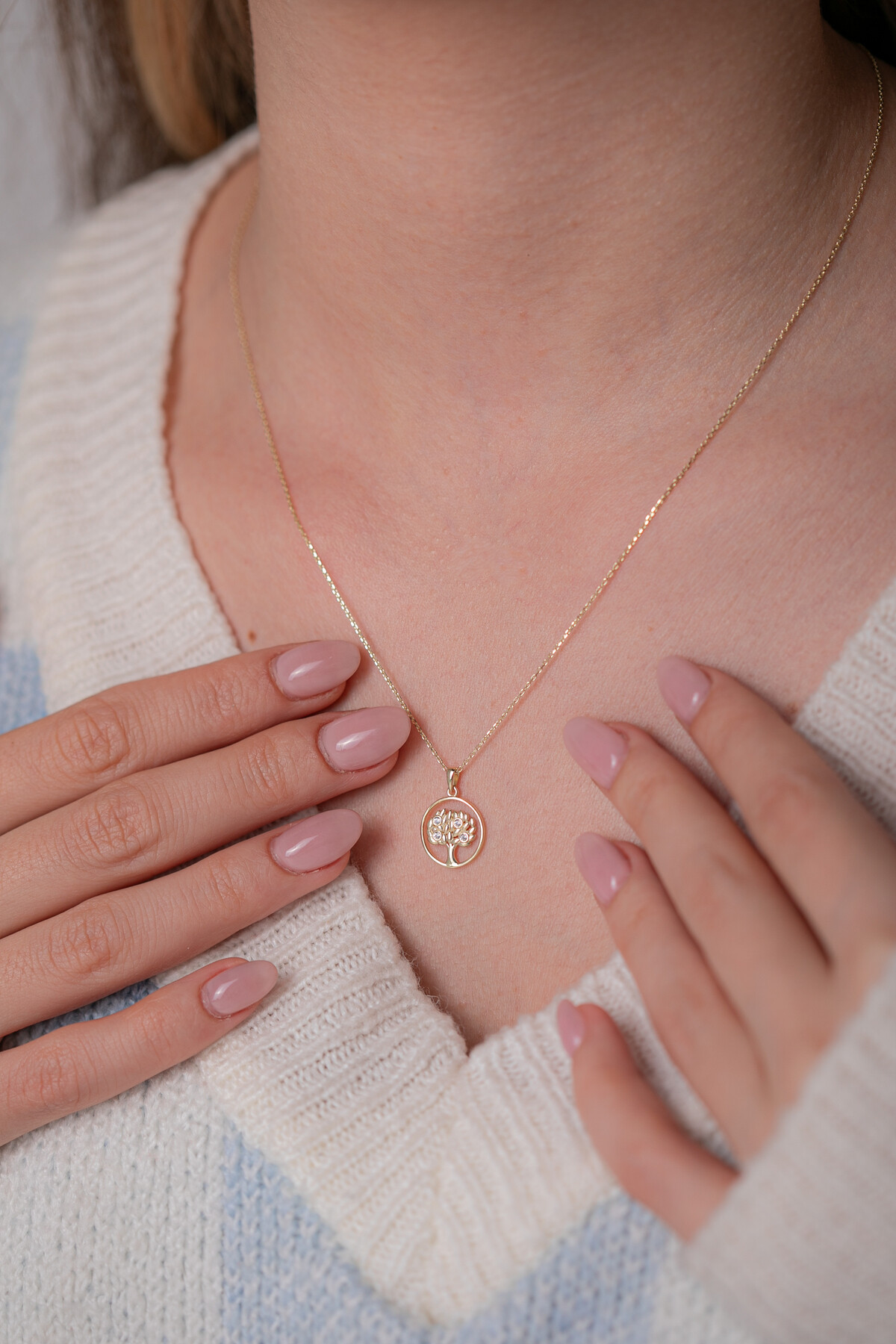 14 Ayar Altın Ağaç Kolye