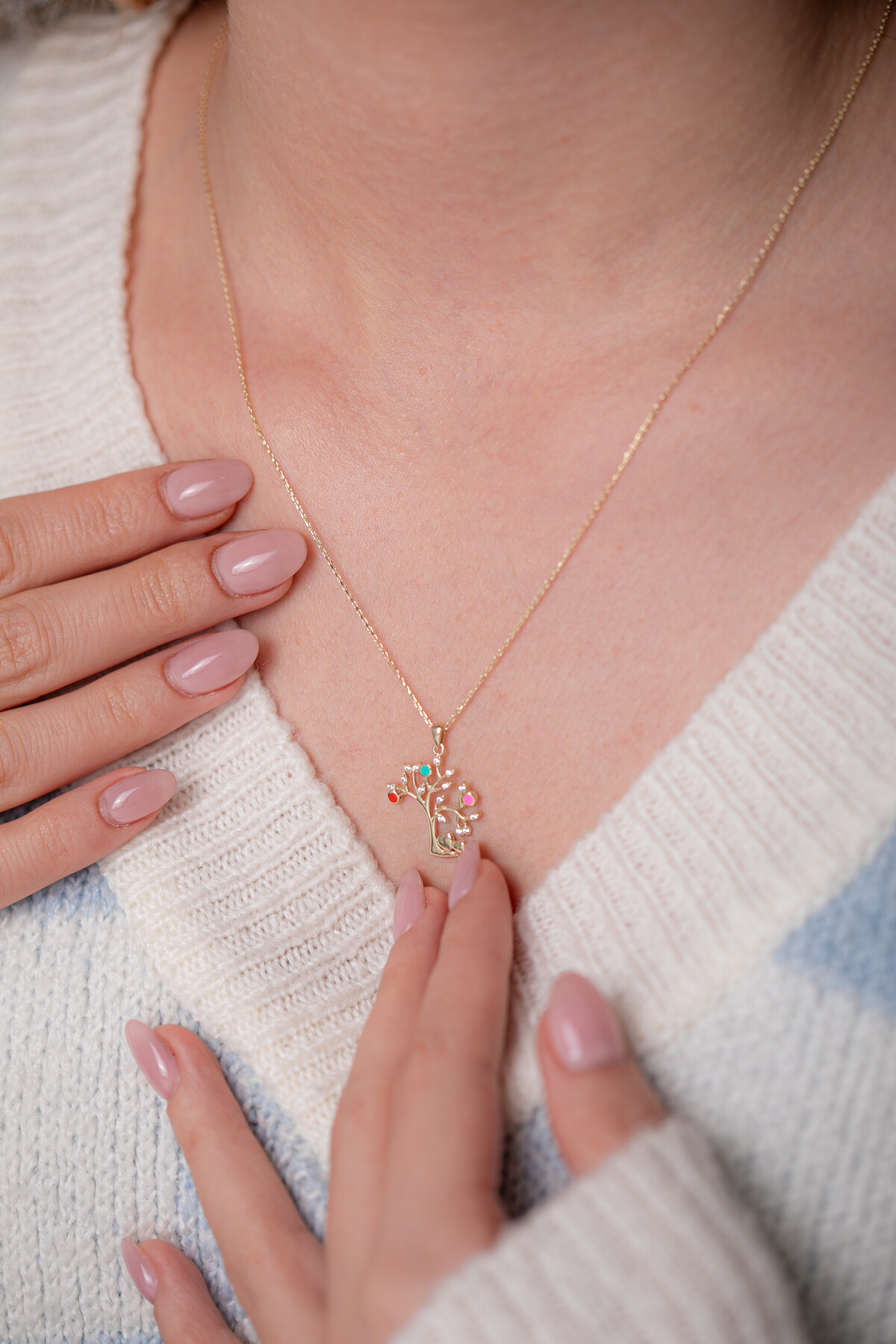 14 Ayar Altın Ağaç Kolye