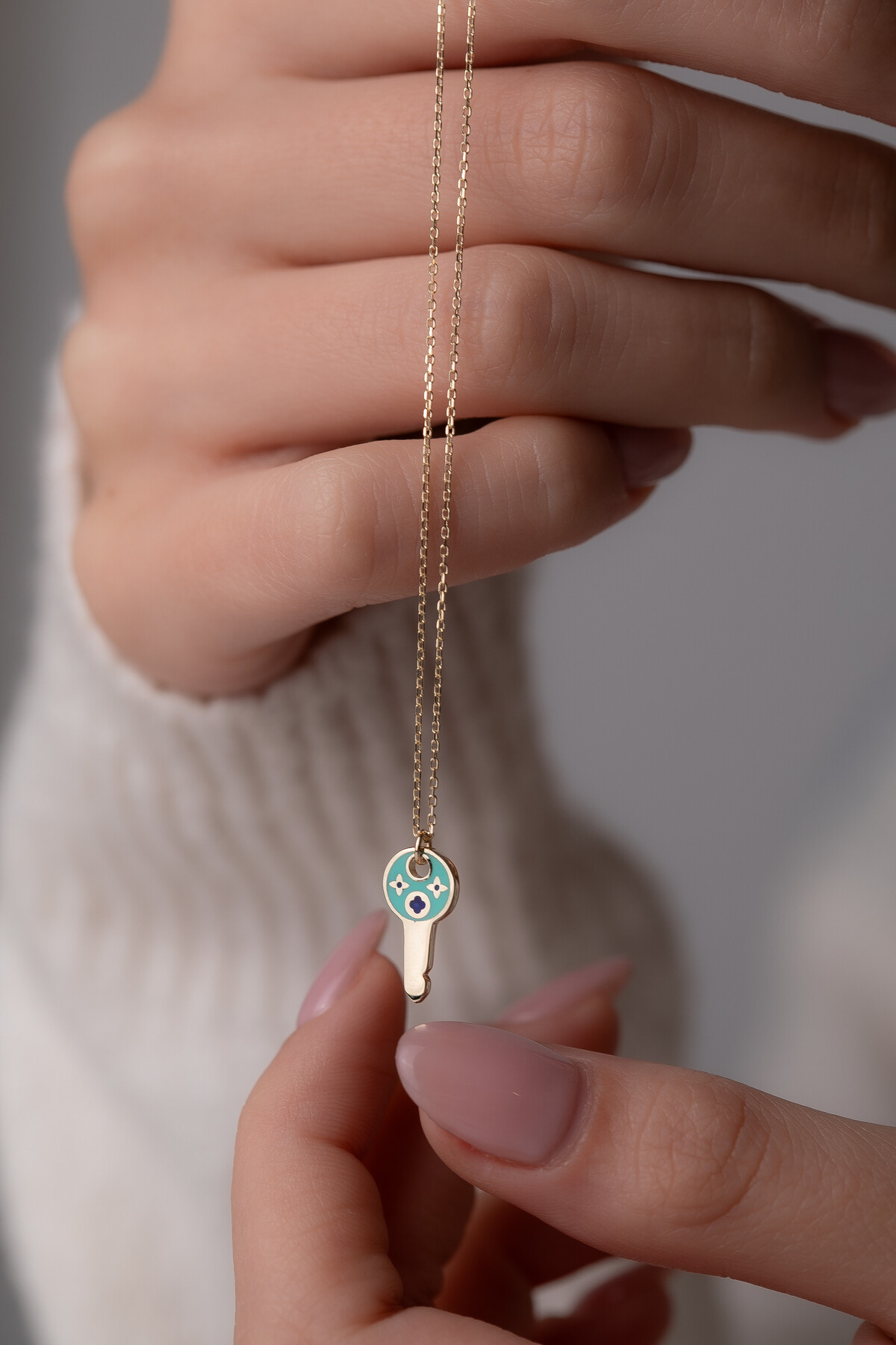 14 Ayar Altın Anahtar Kolye